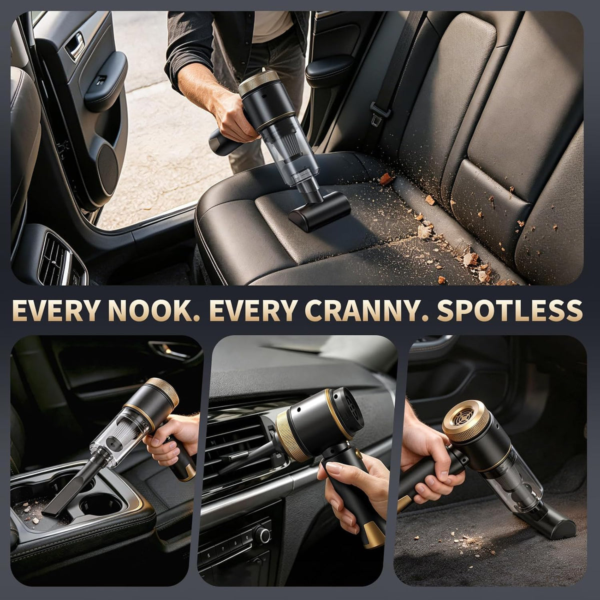 Car Vacuum, 20000PA Powerful Suction 6000mAh up to 40 Minutes Black