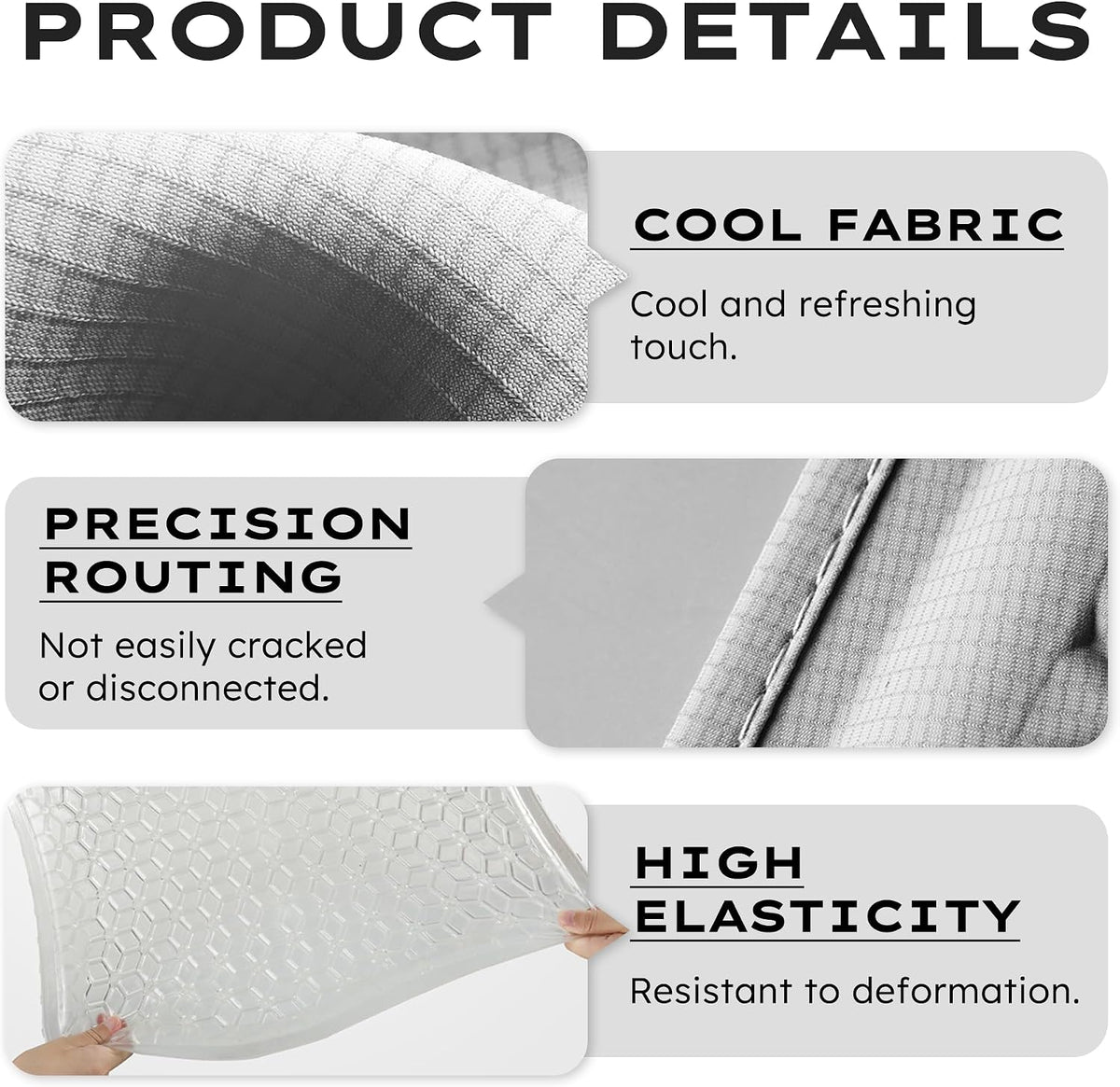 Thin Gel Car Seat Cushion, Non-Slip & Comfortable Automotive Front Seats Cushion Pad for Driver, Breathable Vehicle Interior Mat Cover Accessories，Gray
