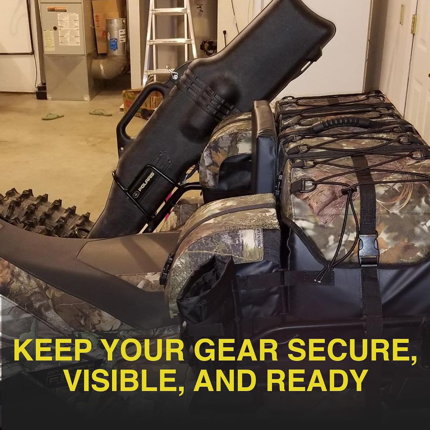 ATV TEK Arch Series Oversized Rear Rack Utility Pack, Padded ATV Cargo Bag in Kings Mountain Shadow Camo, Spacious Multi-Compartment ATV Storage Bag with Seamless Seal for Gear and Trail Essentials.