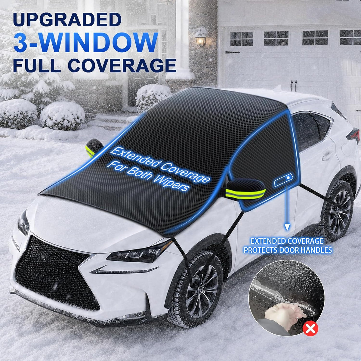 Windshield Cover for Ice and Snow, Magnetic Hail Oversize 120"x57"