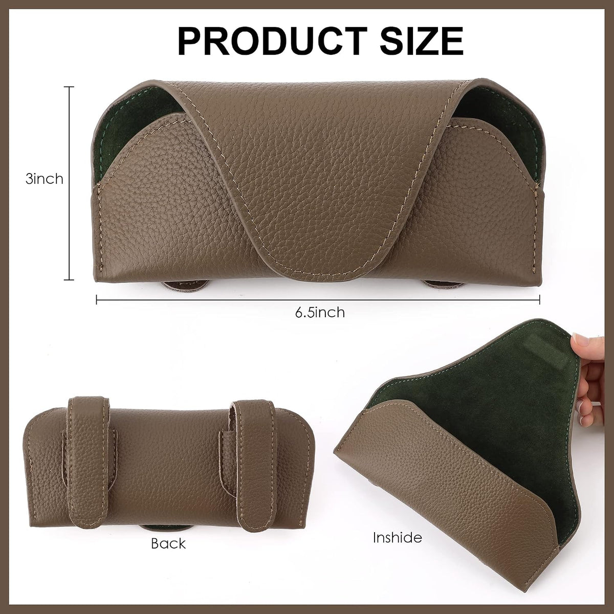 Magnetic Sunglass Holder for Car Visor, Leather Car Glasses Holder