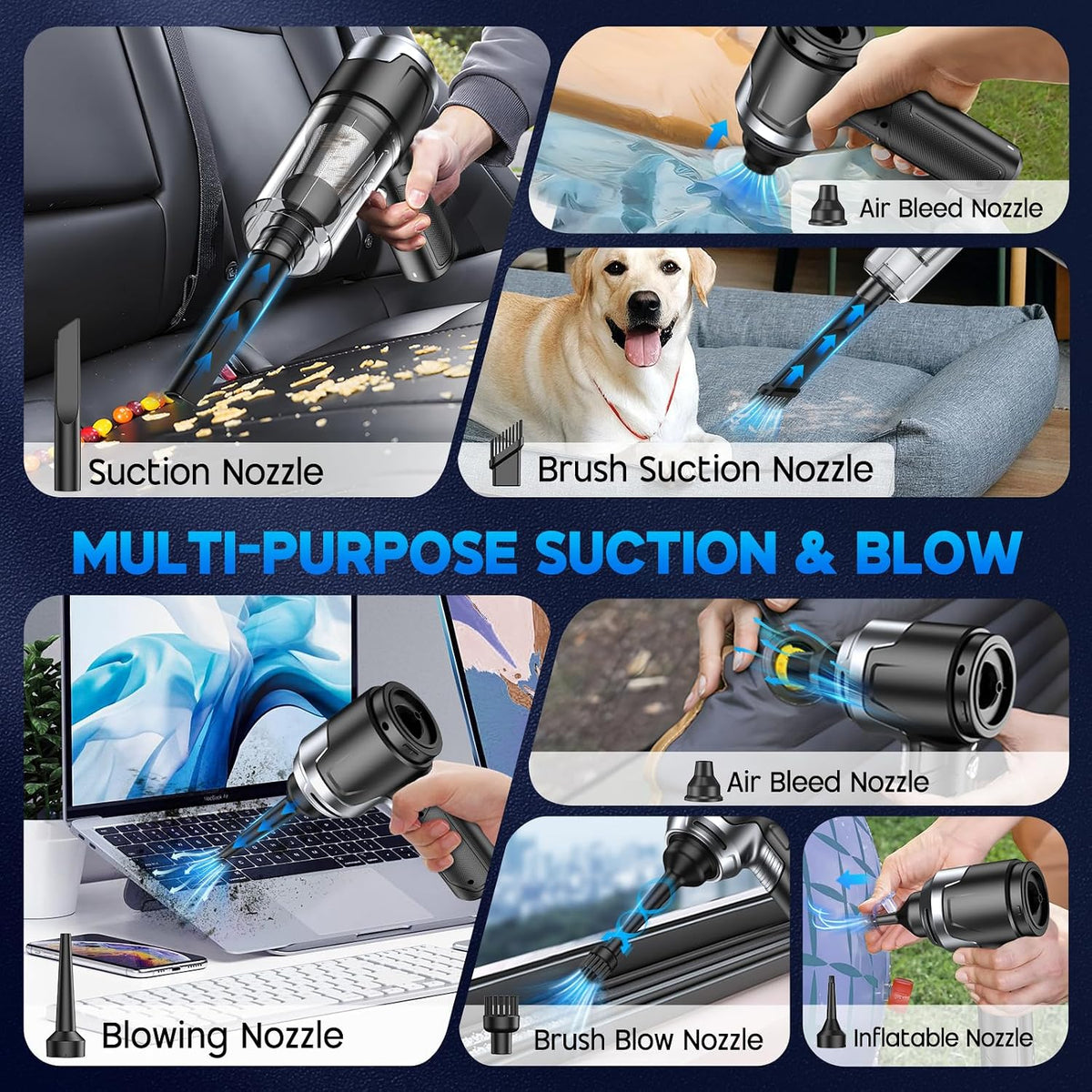 KMM Handheld Car Vacuum Cleaner, 10000PA Hand Held Vacuum & Air Duster
