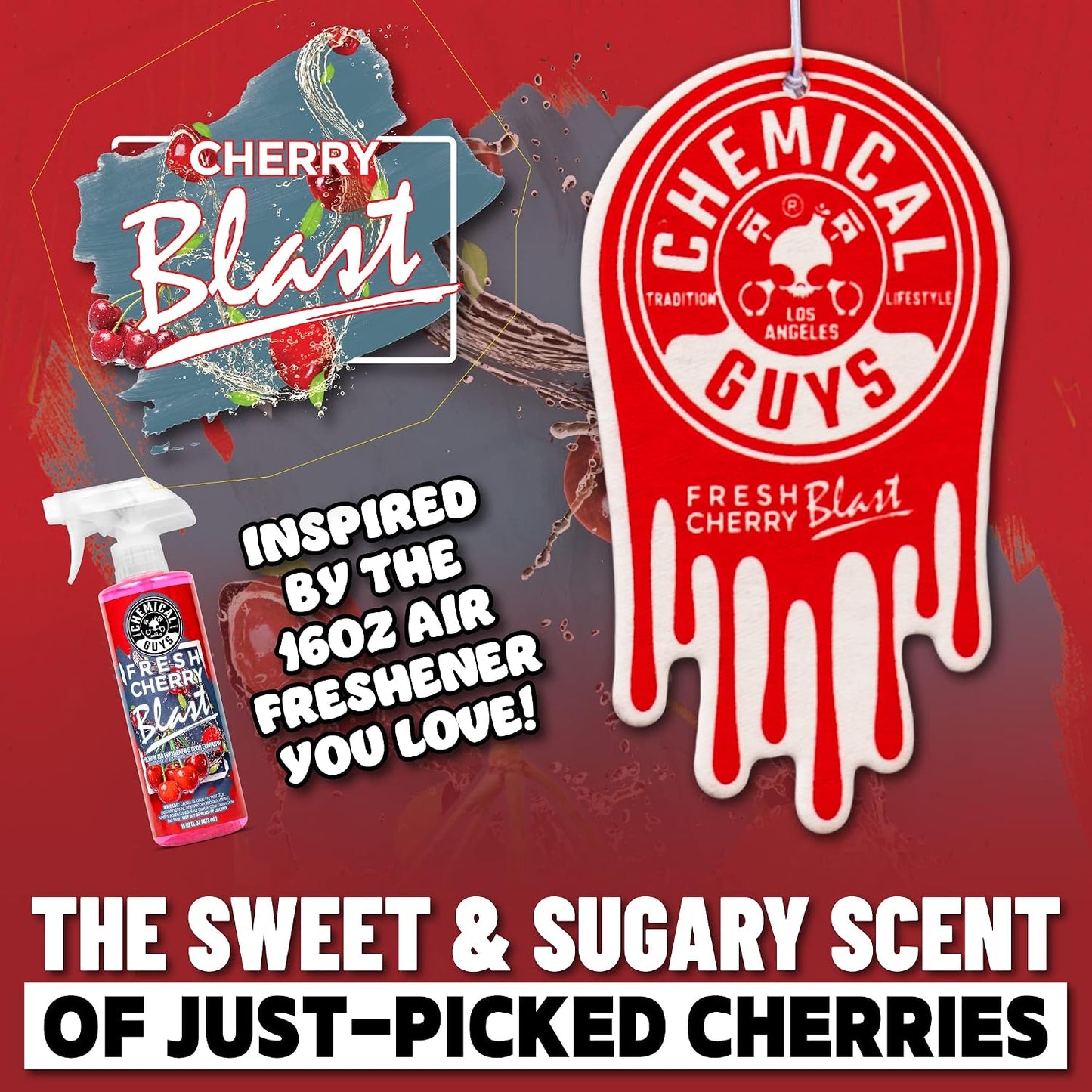 Chemical Guys Car Fresheners, Hanging Air Fresheners, Variety Scent Pack 12 Pack - for Cars, Home, Garage, Workspace, Dorm Room & More (4 x 3 Packs, Black Frost, Cherry, Pina Colada)