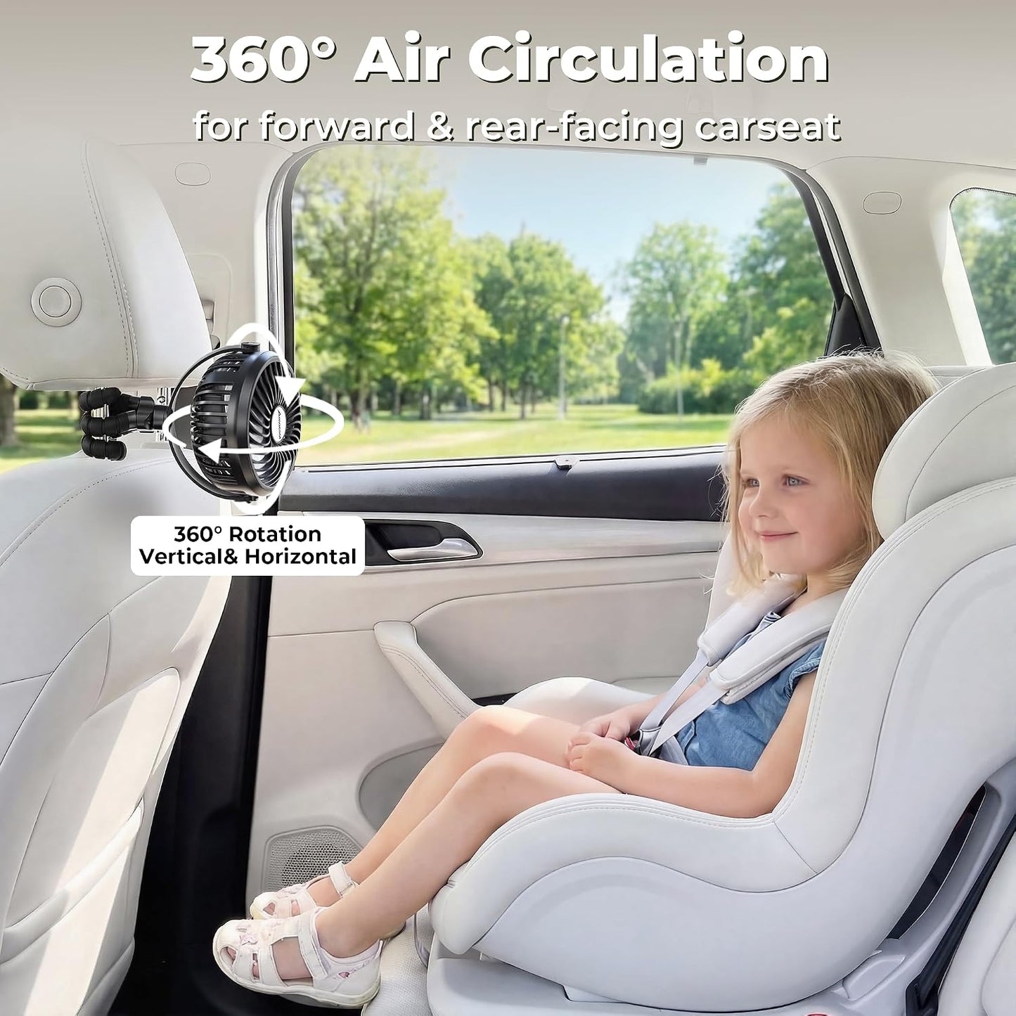 AMACOOL Battery Operated Stroller Fan, Baby Travel Essentials for Beach Disney, Newborn Boy & Girl Showers Gifts Registry Search, Rechargeable Clip On Fan for Car Seat Wagon Crib Bike Treadmill