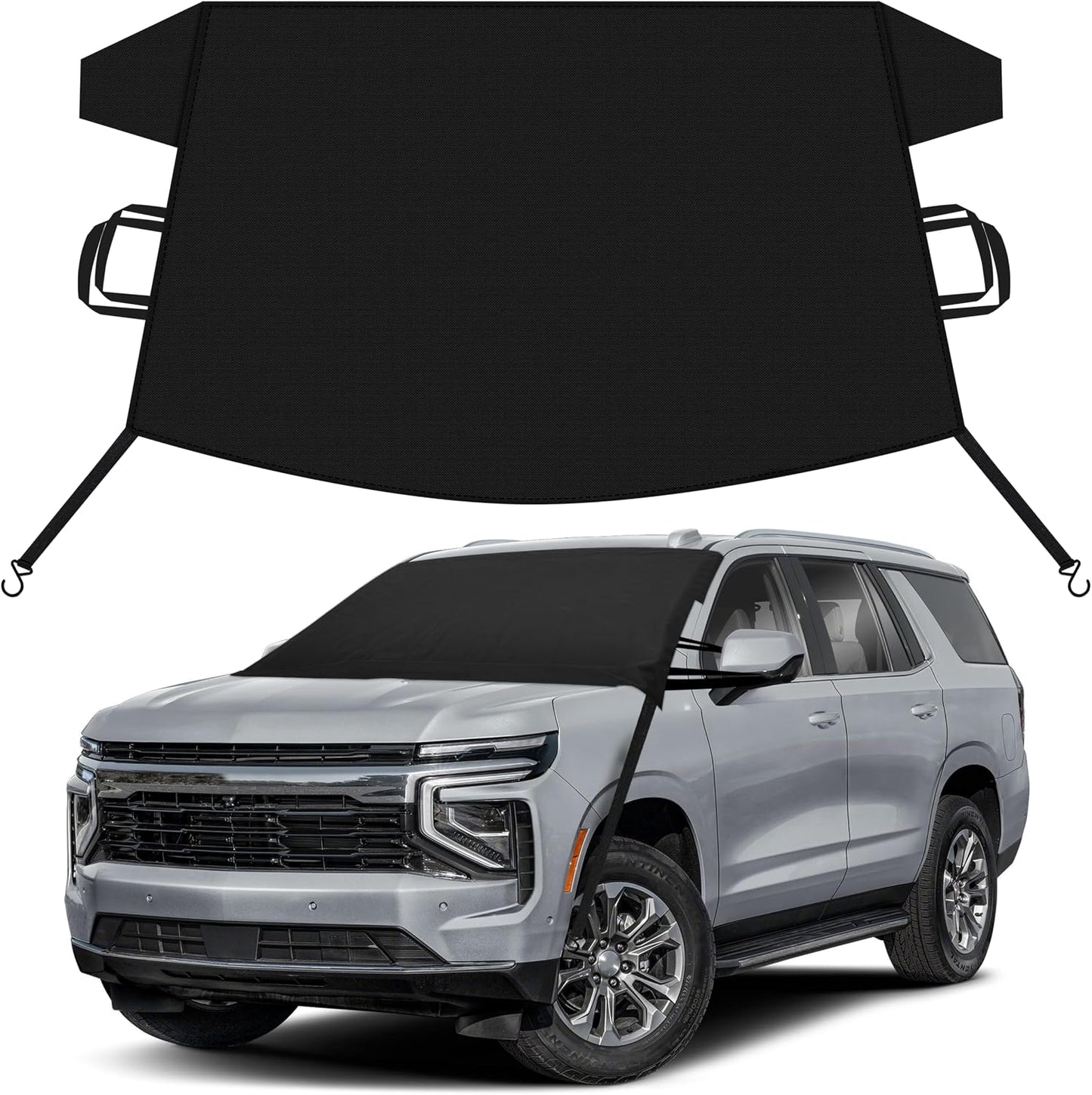 EcoNour Car Snow Cover Compatible for Volkswagen Jetta | Windshield Cover for Ice and Snow with S-Hook Straps | Heavy-Duty 600D Oxford Winter Car Cover, Waterproof & Anti-Slip