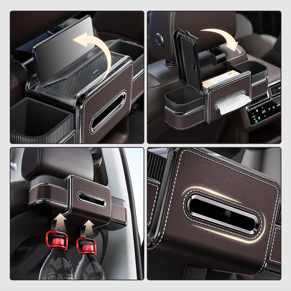 6-in-1 Car Headrest Backseat Organizer, Back Seat Car Organizer and Storage