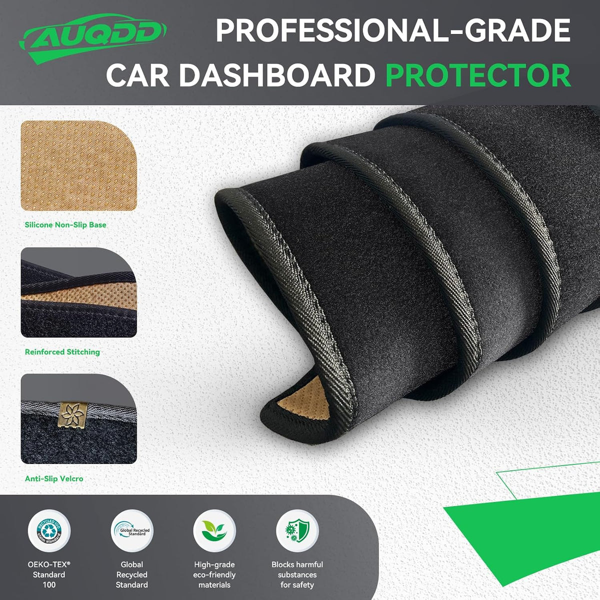 AUQDD Dashboard Cover Mat Fit for 2013 2014 2015 2016 2017 2018 2019 Ni-ssan Sentra/Pulsar, Black Flannel Dash Mat, Anti-Glare, Anti-Reflection, No Peculiar Smell