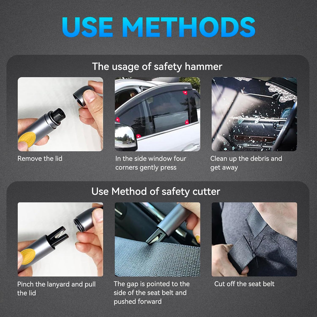 Safehammer Car Window Breaker Emergency Escape Tool 2PCS