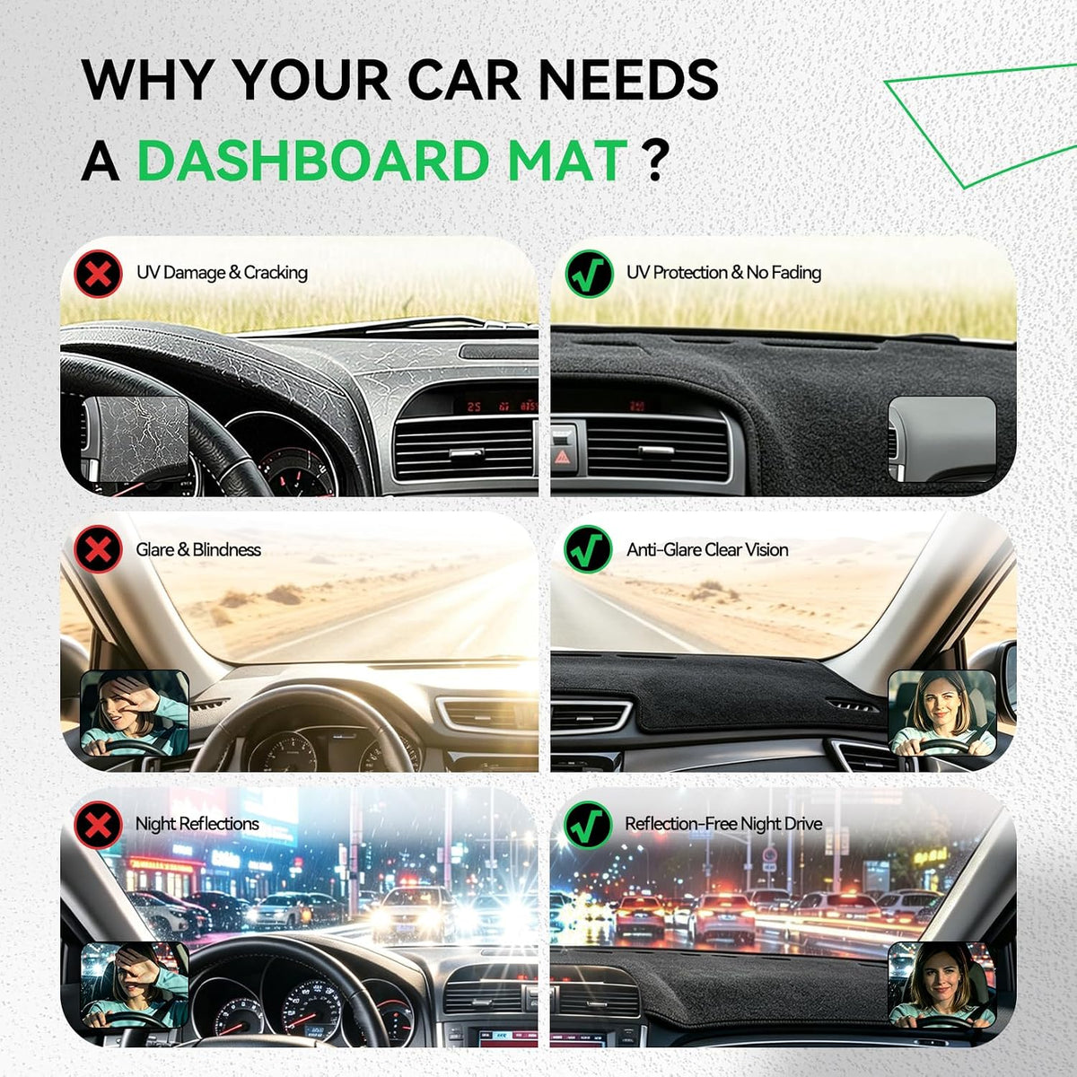 AUQDD Dashboard Cover Mat Fit for 2013 2014 2015 2016 2017 2018 2019 Ni-ssan Sentra/Pulsar, Black Flannel Dash Mat, Anti-Glare, Anti-Reflection, No Peculiar Smell
