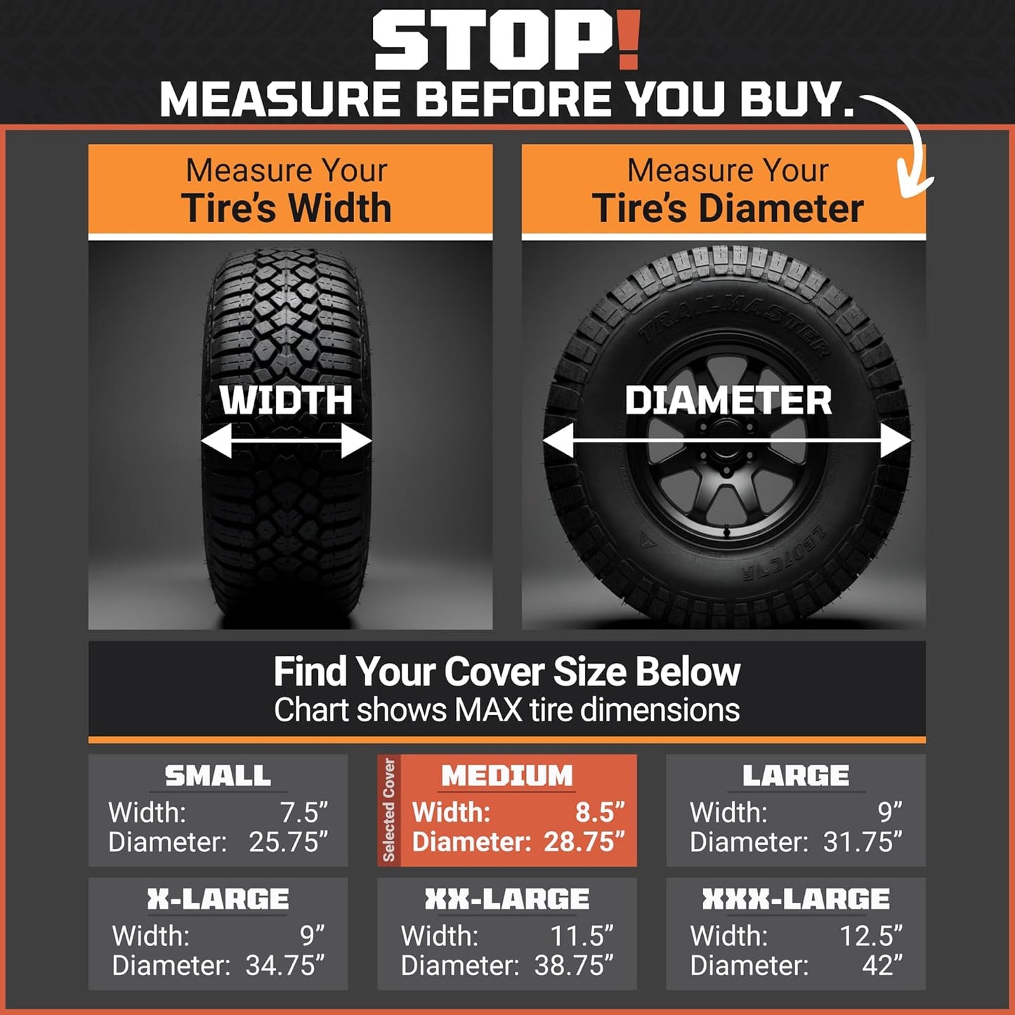 TIRESHIELD PRO Tire Covers Set of 4 - Heavy Duty All-Weather UV-Resistant Wheel Covers w/StormLock-System - Year-Round Protection for Your RV, Camper, Truck, Car & Trailer Tires w/ 26-28.75" Diameter