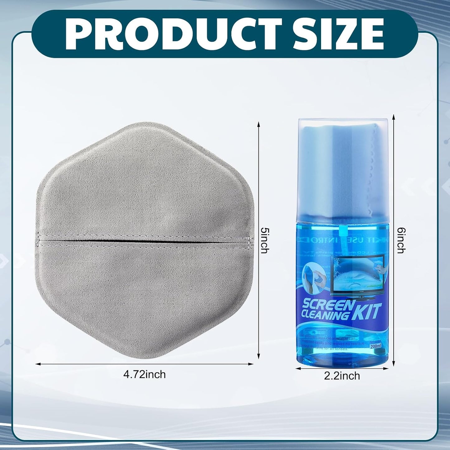 3 Pack Microfiber Screen Cleaner Kit Car Screen Cleaner Spray Laptop Polishing Cloth for Electronics Car Fish Finder Keyboards Eye Glasses Camera Lens Wipes