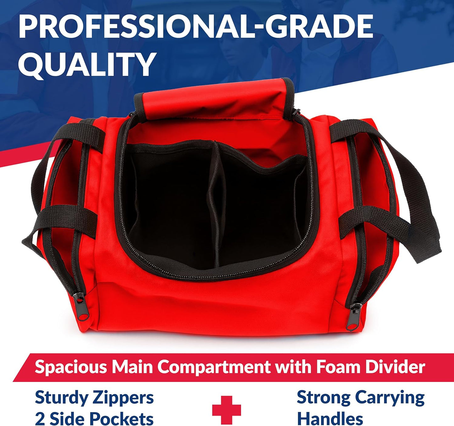 Dixie EMS Dixigear Empty First Responder II Bag 10.5" x 5" x 8" - Red