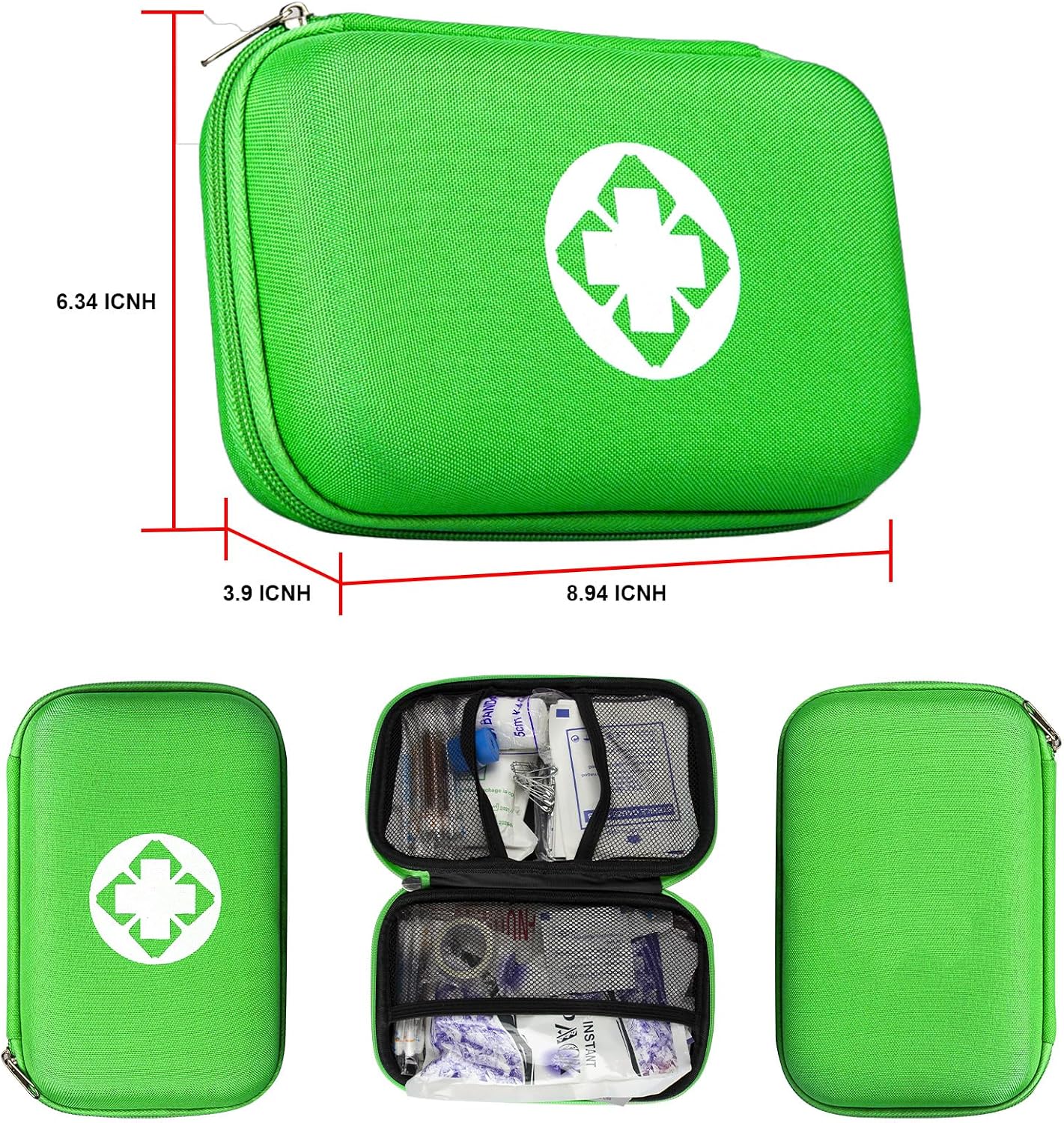 Small-Waterproof Car First-Aid Kit Emergency-Kit - Green 277Piece Camping Equipment for Camping Hiking Home Travel YIDERBO