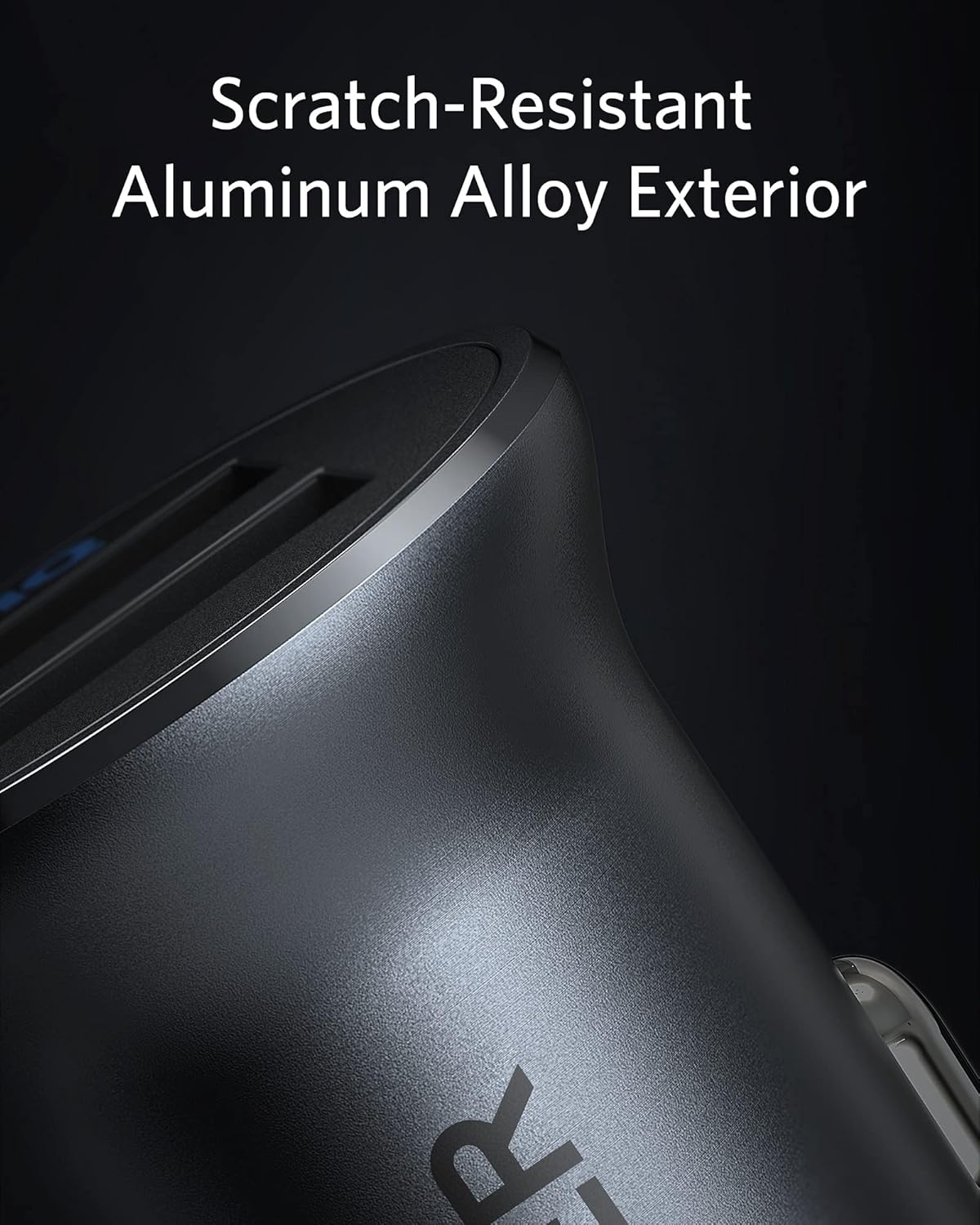 Anker 320 24W Dual-USB Mini Aluminum Car Charger with Blue LED