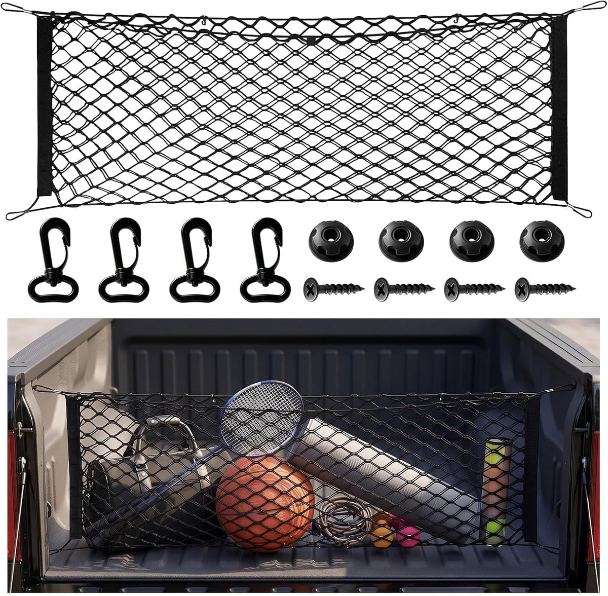 BFXM Cargo Net, 51.2"x17.7" Dual-Layer Nylon Cargo Net for SUV