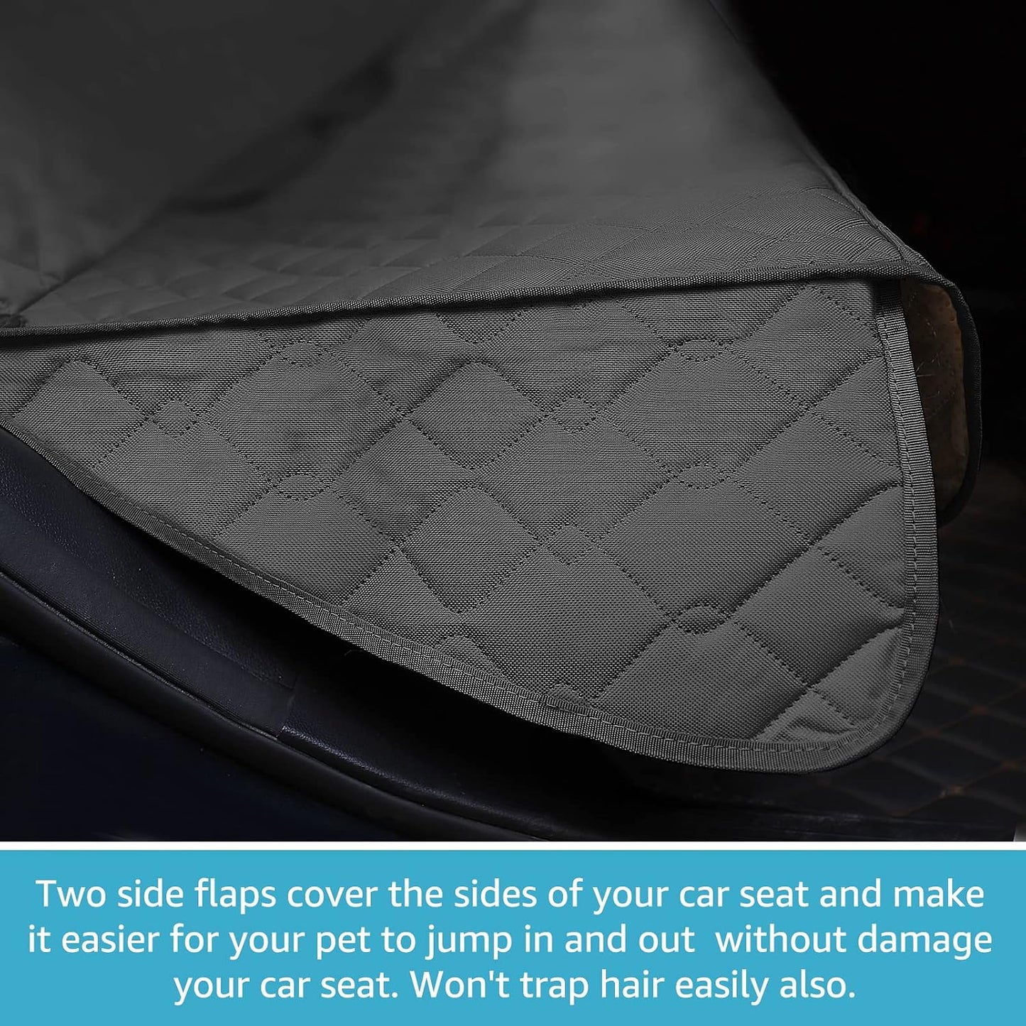 Back Seat Cover for Kids in Car | 100% Waterproof Car Seat Protector for Dogs with Seat Belt, Non-Slip | Bench Seat Cover from Scratches, Spills & Mess | Rear Seat Protector Fit Cars/SUVs/CRVs/Trucks