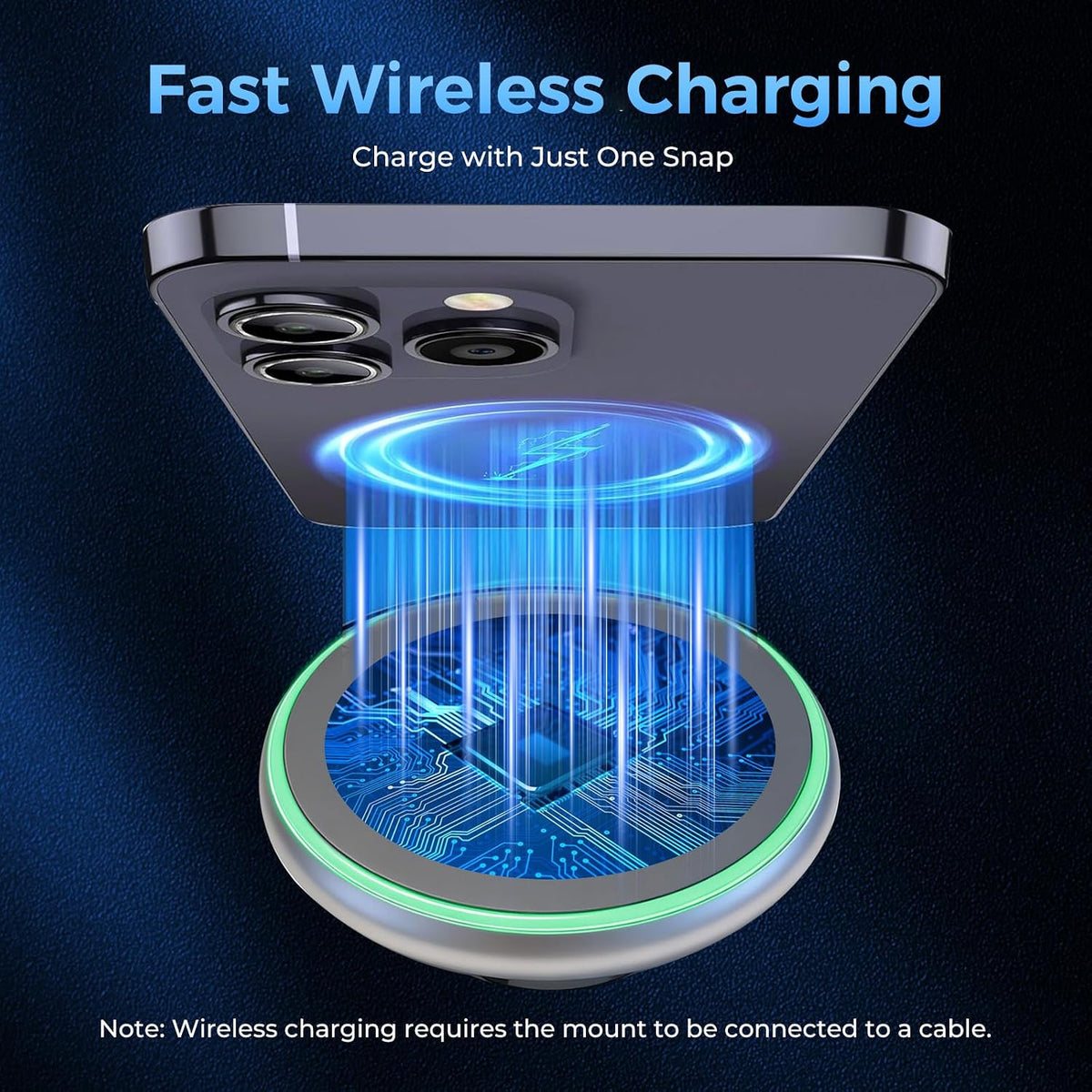 Magnetic Wireless Charger Phone Mount for Magsafe for Dodge Ram