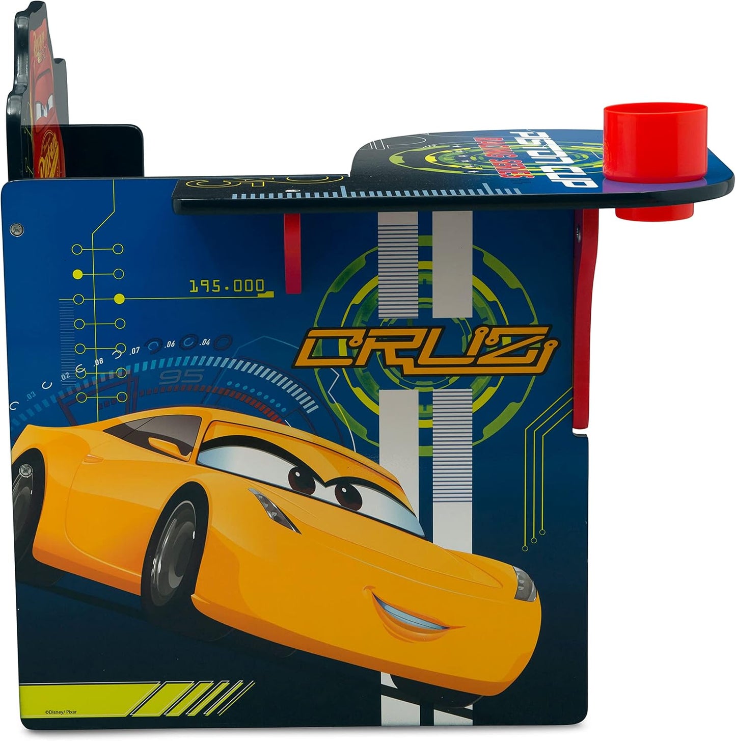 Delta Children Chair Desk With Storage Bin, Disney/Pixar Cars | Kids Chair Desk Includes Fabric Storage Bin and Cup Holder, Low to the Ground for Easy Access, Ideal for Toddlers/Kids Age 3+
