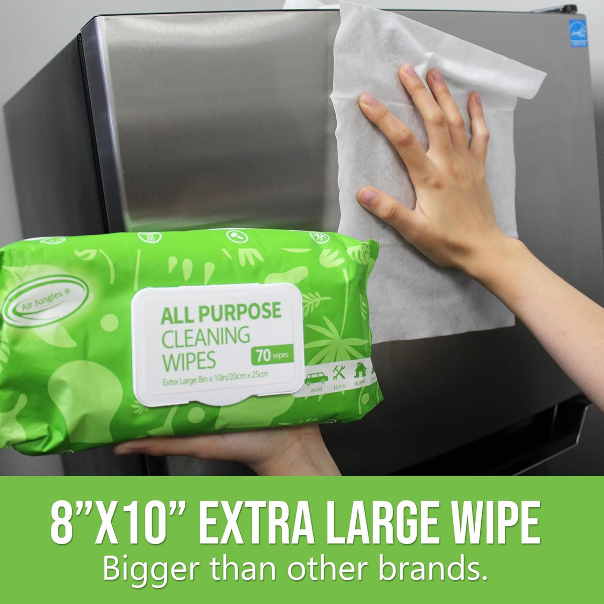 Air Jungles Car Interior Cleaning Wipes Set 210 Count, XL 8" x 10"