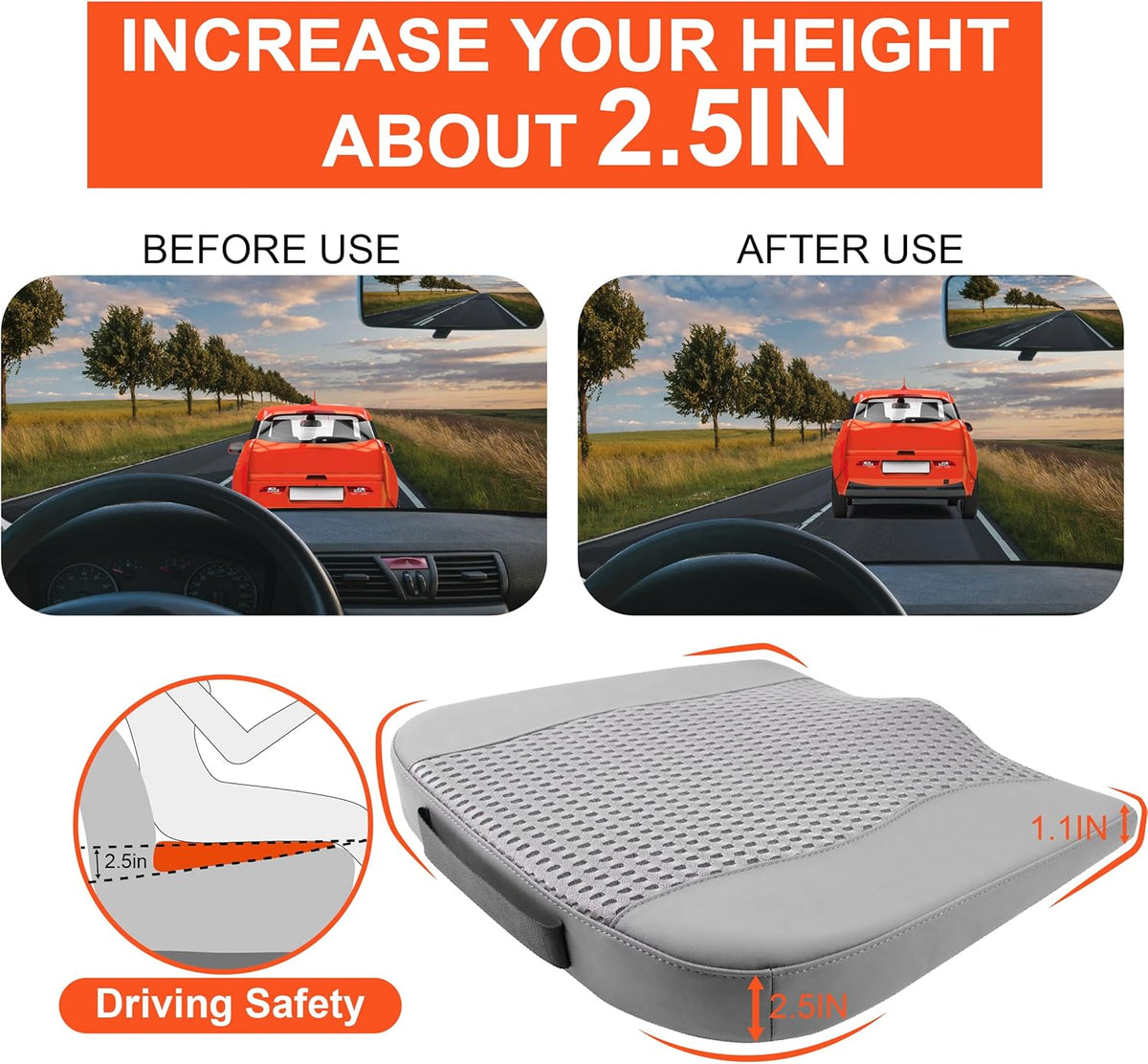 Lofty Aim Car Seat Cushion, Memory Foam Car Seat Cushions for Long Driving