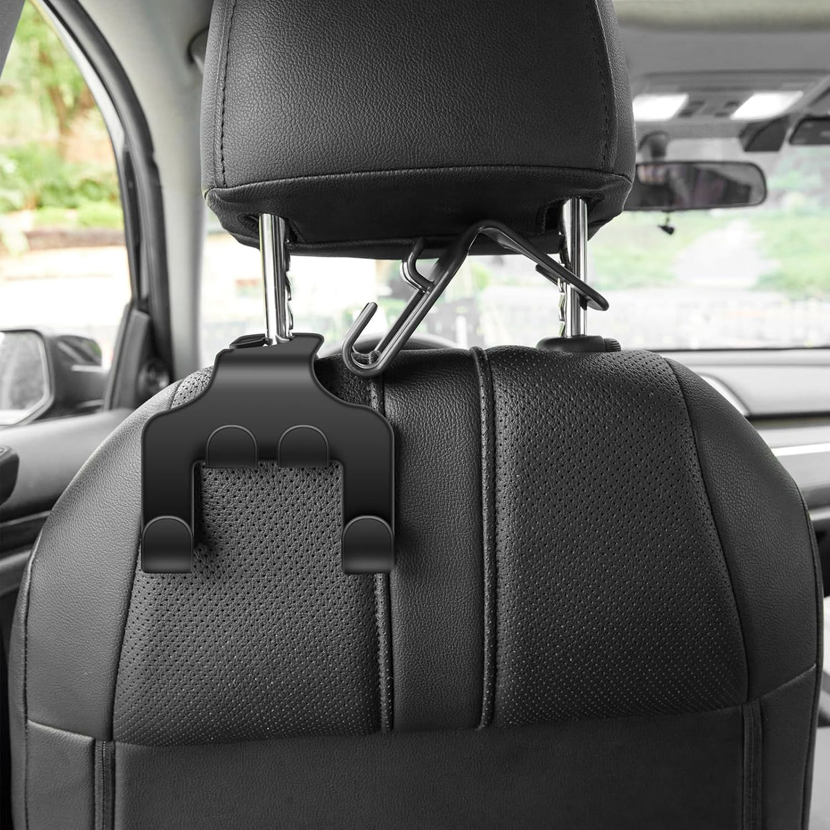 4 Pack Car Seat Headrest Hook,4 in 1 Car Back Seat Head Rest Hanger Storage Organizer Universal for Handbag Purse Coat Matching Cars Vehicle Interior