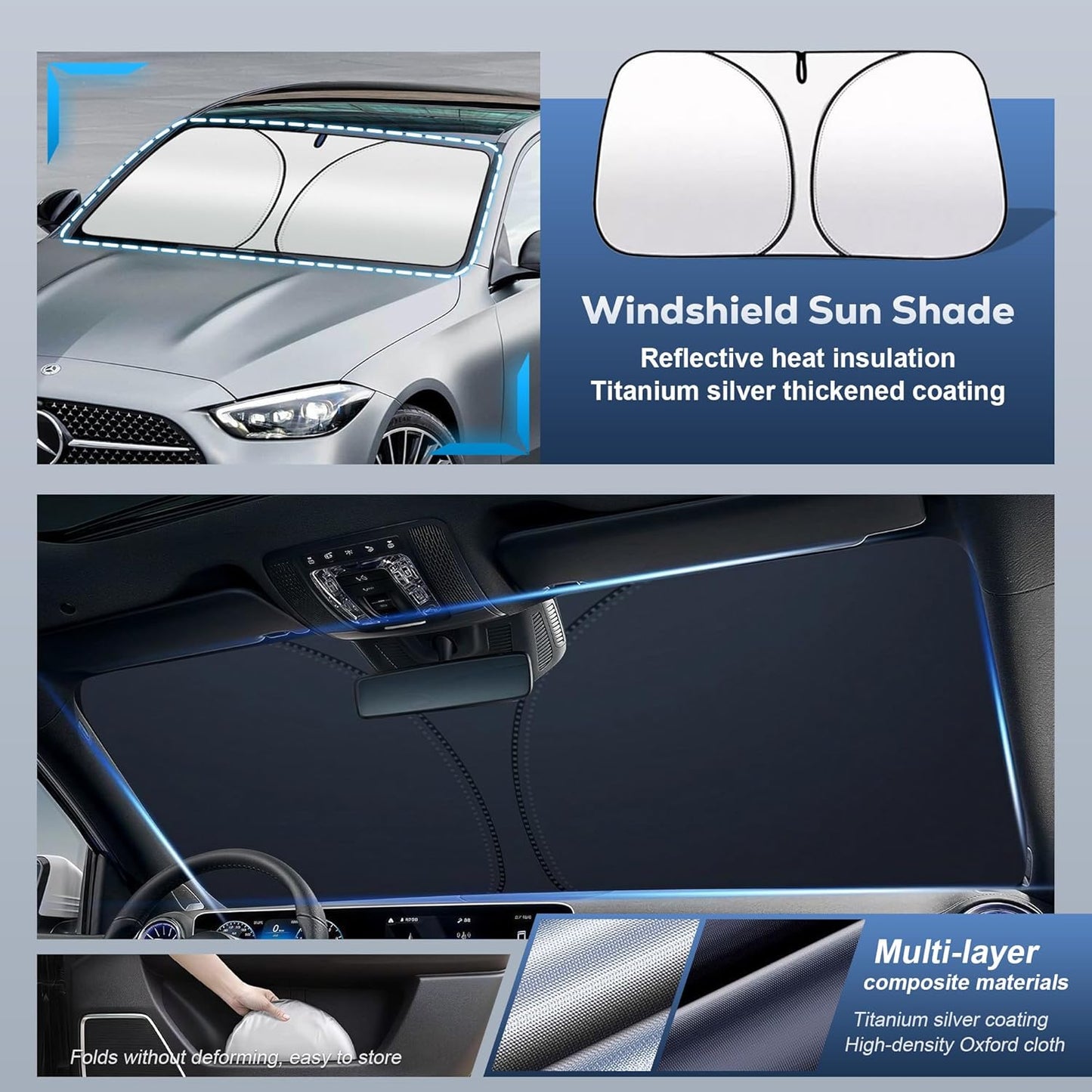 Hail Protector Car Cover for Sedan(Length:195"-208"),Waterproof All-Weather Anti Hail Thick Multi-Layered EVA with Sun Visor&Storage Bag for ES350, Models, Avalon, Impala etc