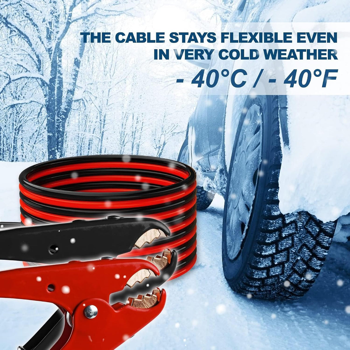 All Copper 4 Gauge 20 Feet Jumper Cables,Heavy Duty Jumping Wires