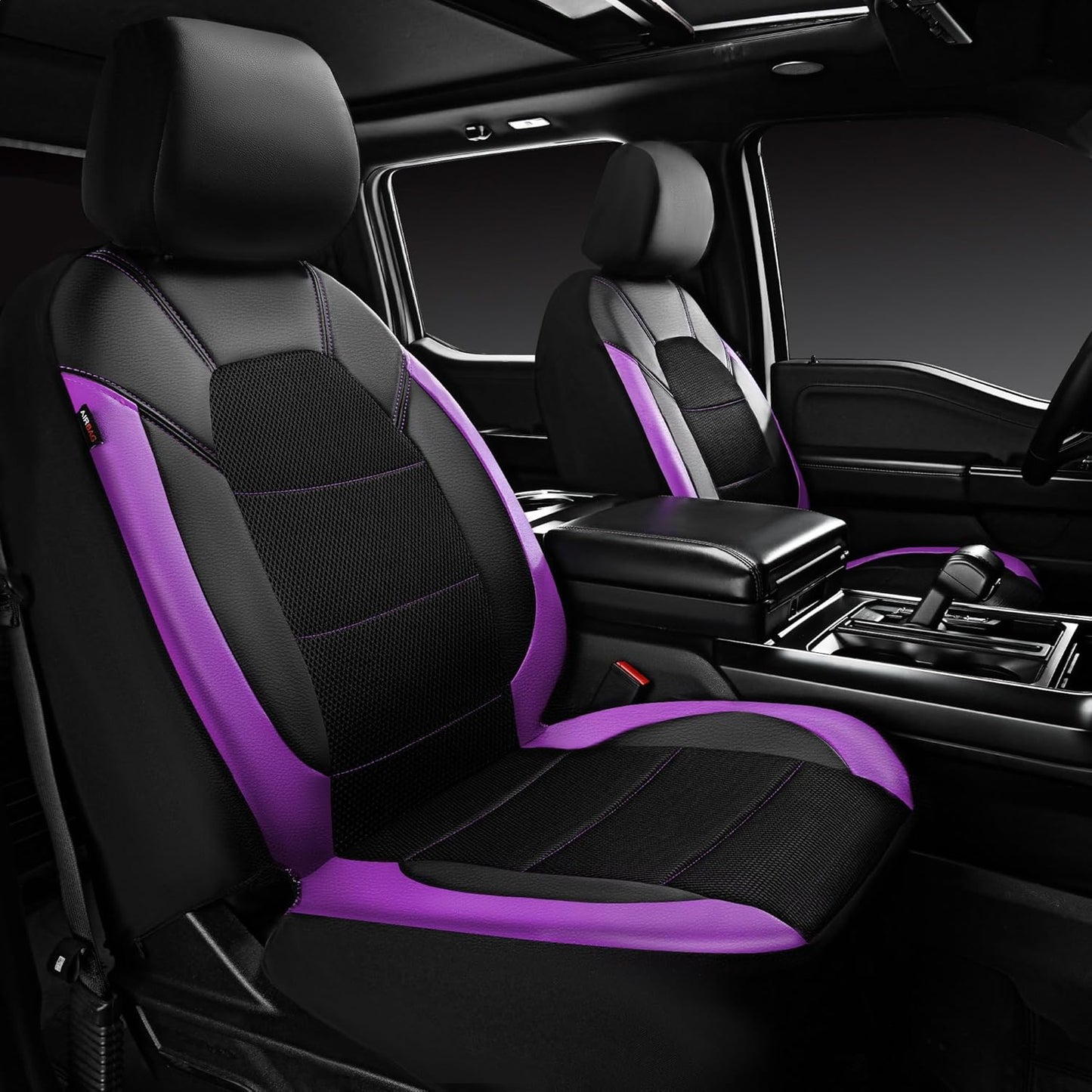 CAR PASS Leather Back Seat Cover, Breathable Mesh Universal Bench Seat Cover, Super 5mm Composite Sponge Inside, Airbag Compatible Fits Most Automotive, Cars, SUVs, Trucks, and Vans (Rear, Black)