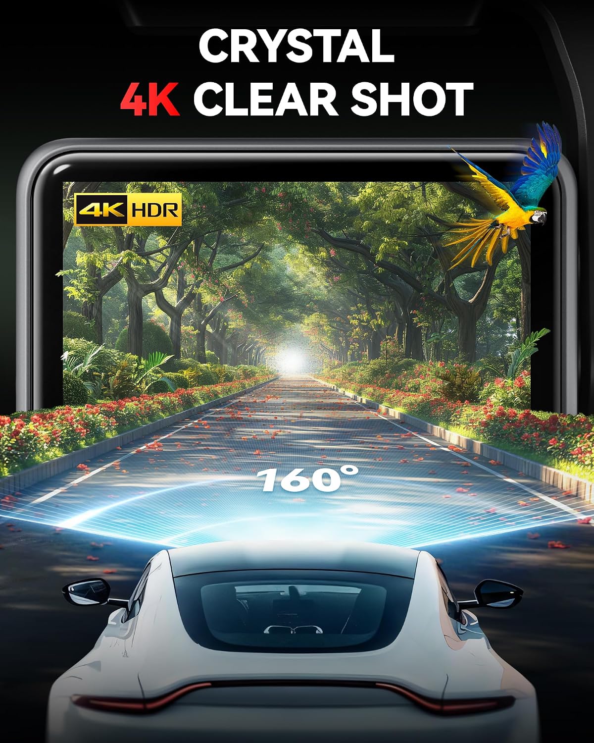 REDTIGER F4 4K Mini Front Dash Cam, 2.2 inch Touch Screen, Voice Control | Built-in GPS, WiFi APP Control, Loop Recording, 24H Parking Monitor, 2160P UHD Car Camera, No Card Included