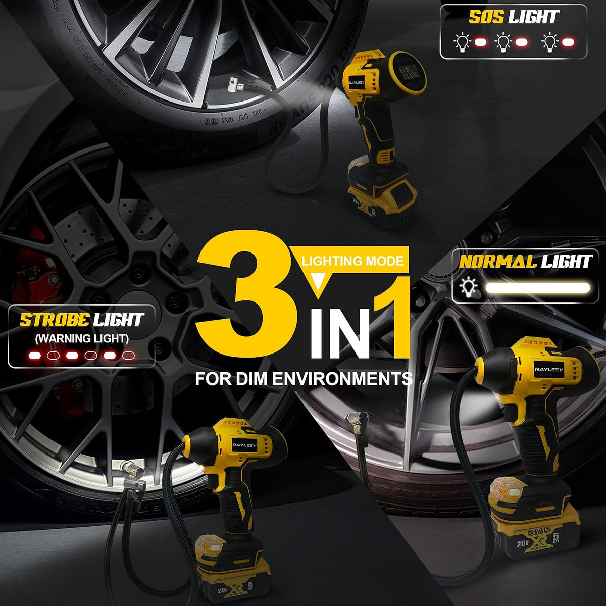 160PSI Tire Inflator Cordless for Dewalt 20V Max Battery, Tool Only