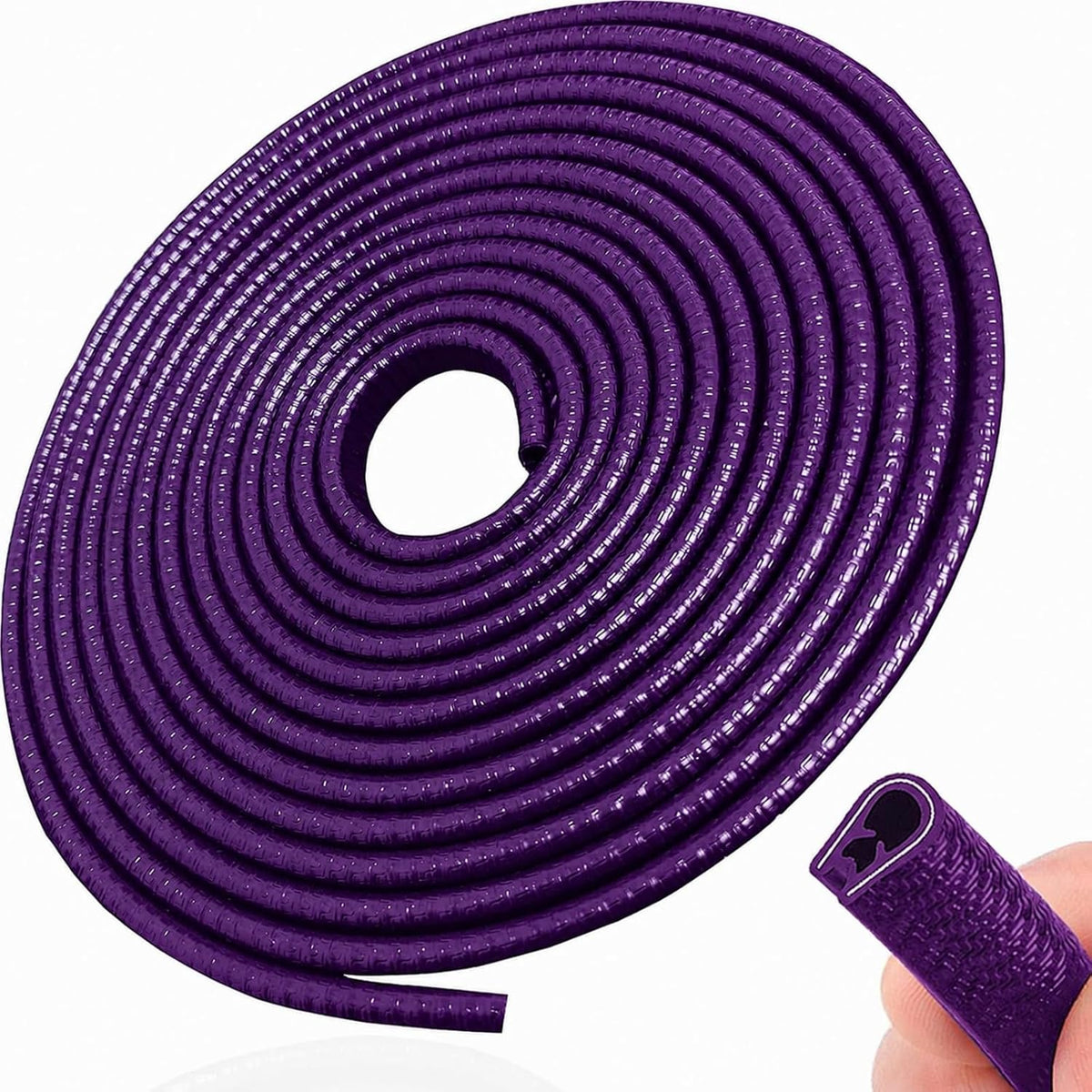 32FT Purple Car Door Edge Guard,U-Shape Rubber Trim Retaining Buckle Inside