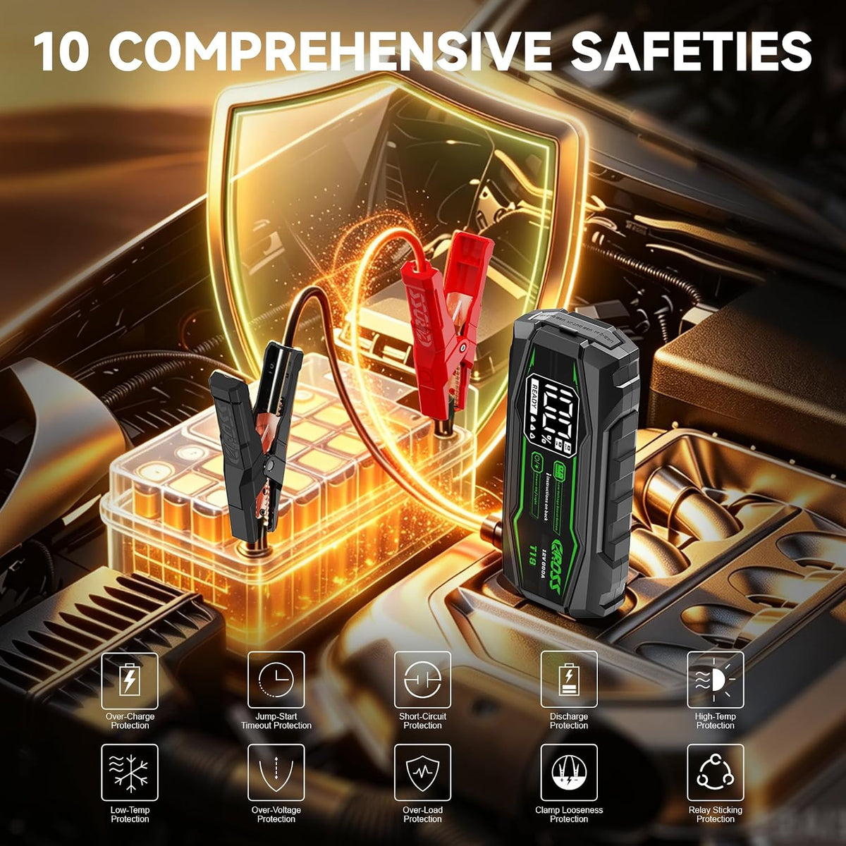 CAROSS 800A Car Jump Starter - 12V Jump Box for 6.0L Gas and 3.0L Diesel