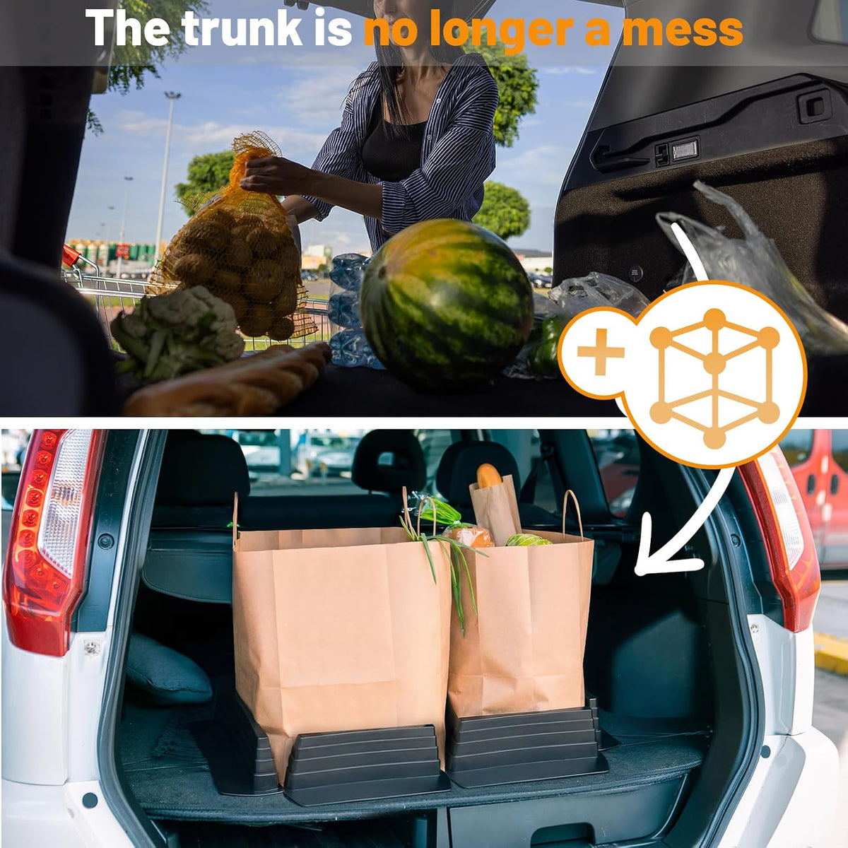Colingmill 4 Pcs Car Trunk Storage Organizer Blocks for Felt Carpet Free Association Trunk Organizer Multipurpose Containment System