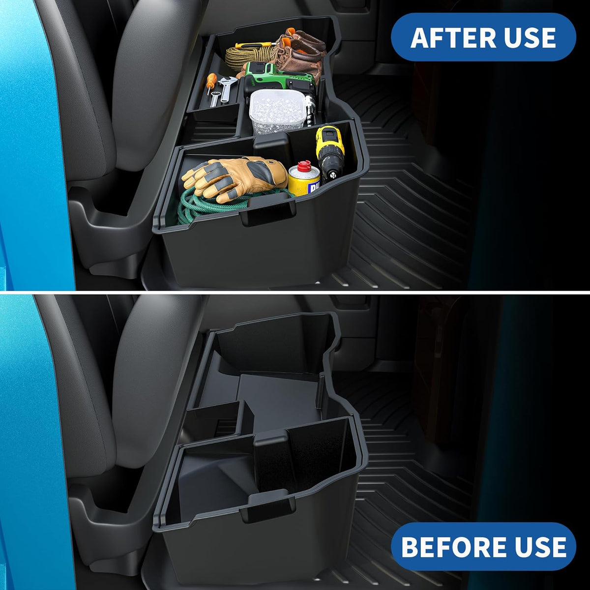 OEDRO Rear Under Seat Storage for 2014-2018 Chevy Silverado 1500 Double Cab