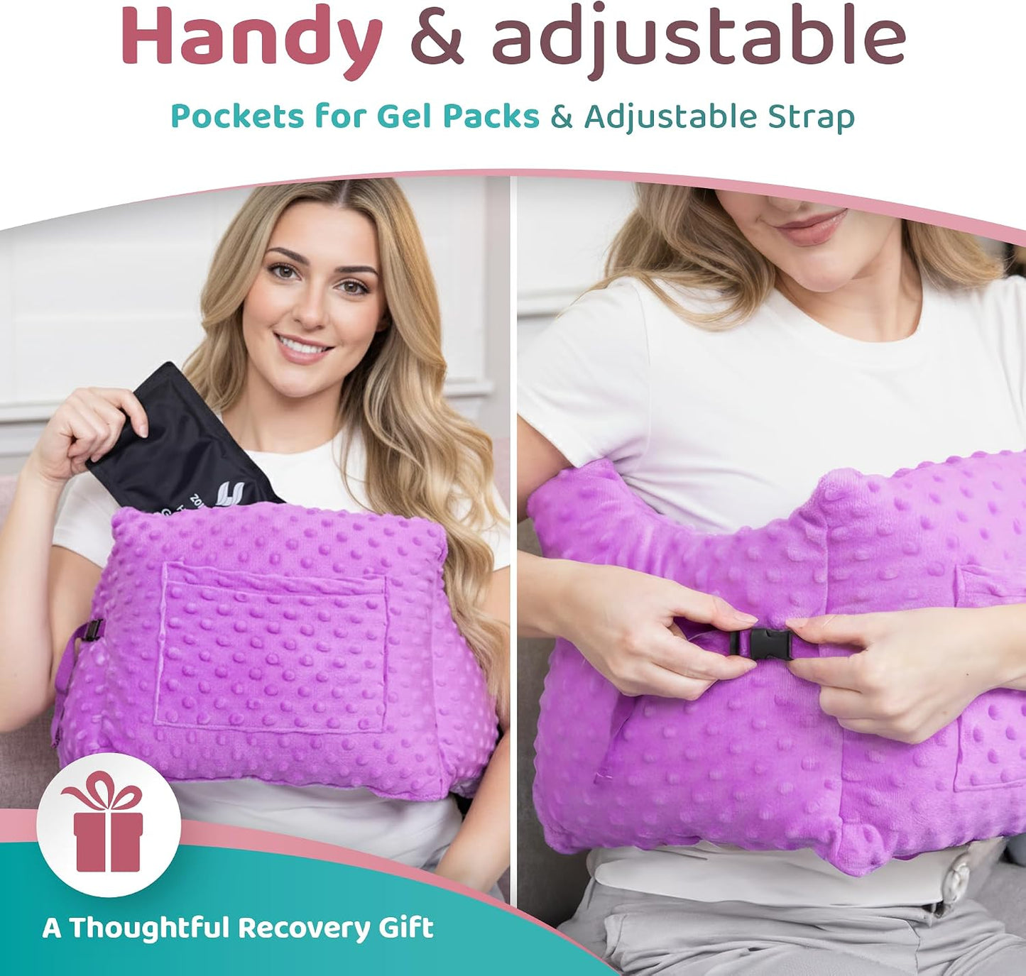 Zomaple Post Mastectomy Pillow Post Surgery – Post-Op Essentials, Breast Augmentation/Reduction & Mastectomy Recovery Supplies – Washable Cover for Comfort & Support