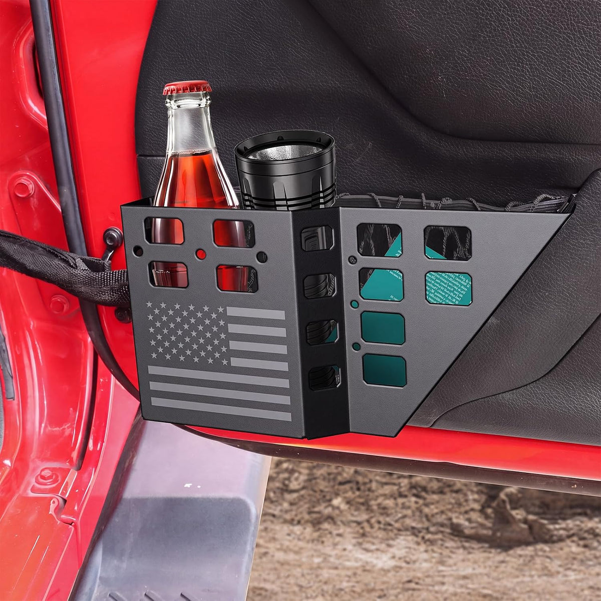 DIAMOOKY Metal Front Door Pocket Storage Box for Jeep Wrangler JK JKU