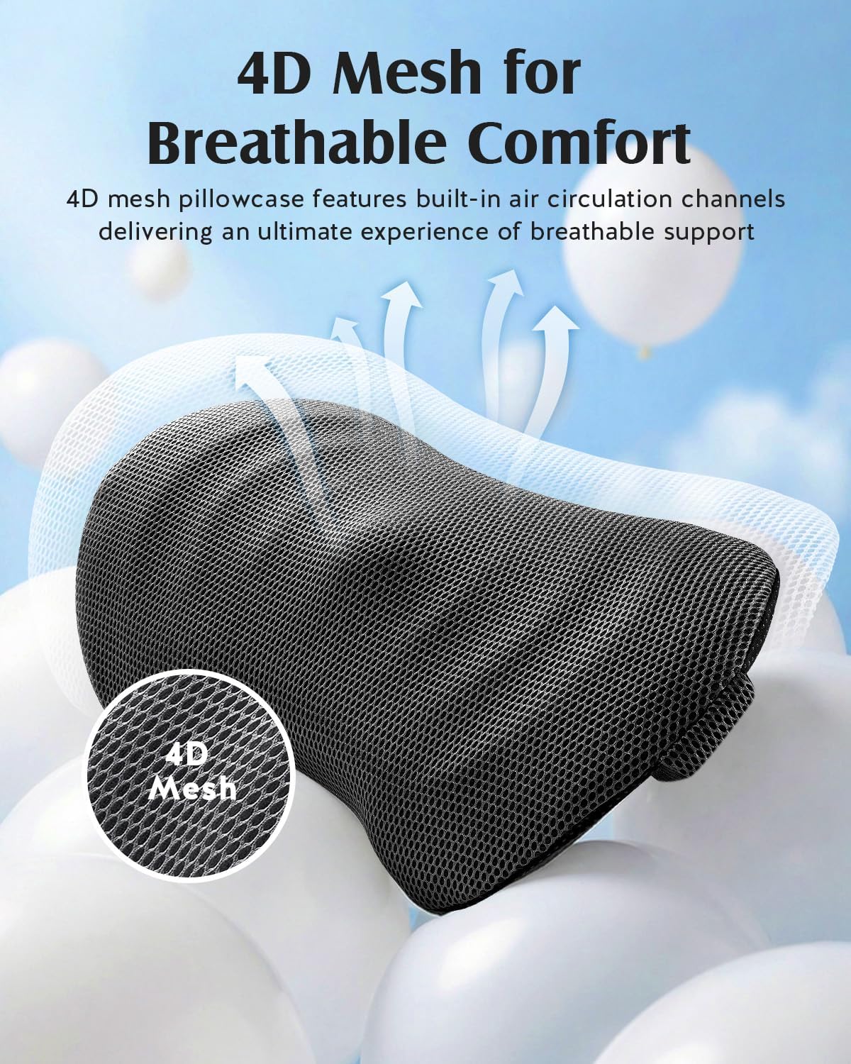 YFONG Lumbar Support Pillow for Car Seat, Back Support with Adjustable Straps Securely Fixed for Driving Seat Pain Relief, Office Chair Car Essentials Back Cushion, Grey