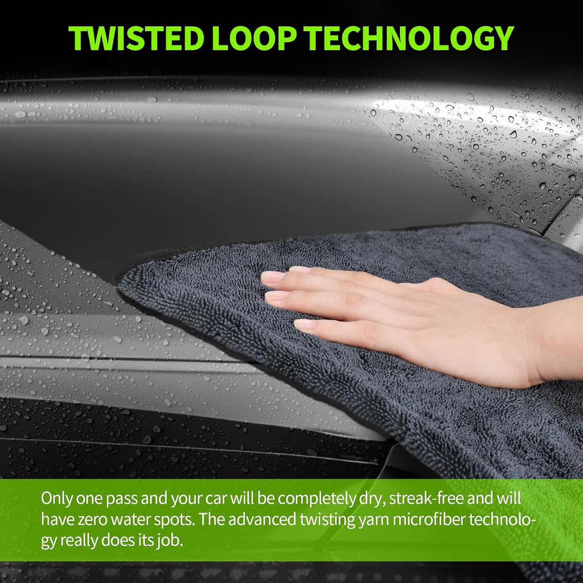 Wontolf Ultra Absorbent Car Drying Towels with Storage Bag, Extra Large Microfiber Towels for Cars, (36" x 24") Drying Towels Car Detailing, Streak Free, No Water Spots, Scratch-Free, 3 Pack