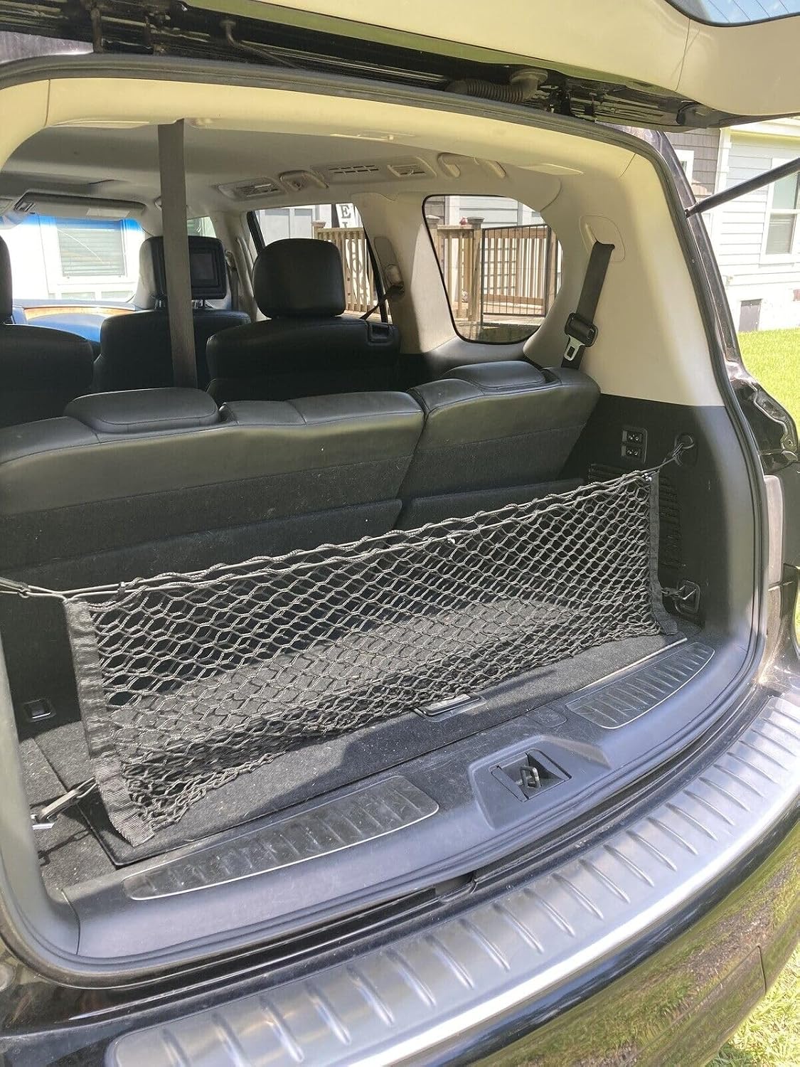 Trunk Organizer Cargo Net for Infiniti QX56 QX80 2004-2025 – Envelope Style Cargo Net for SUV – Premium Mesh Car Trunk Organizer Vehicle Carrier Storage – Compatible with QX56 QX80