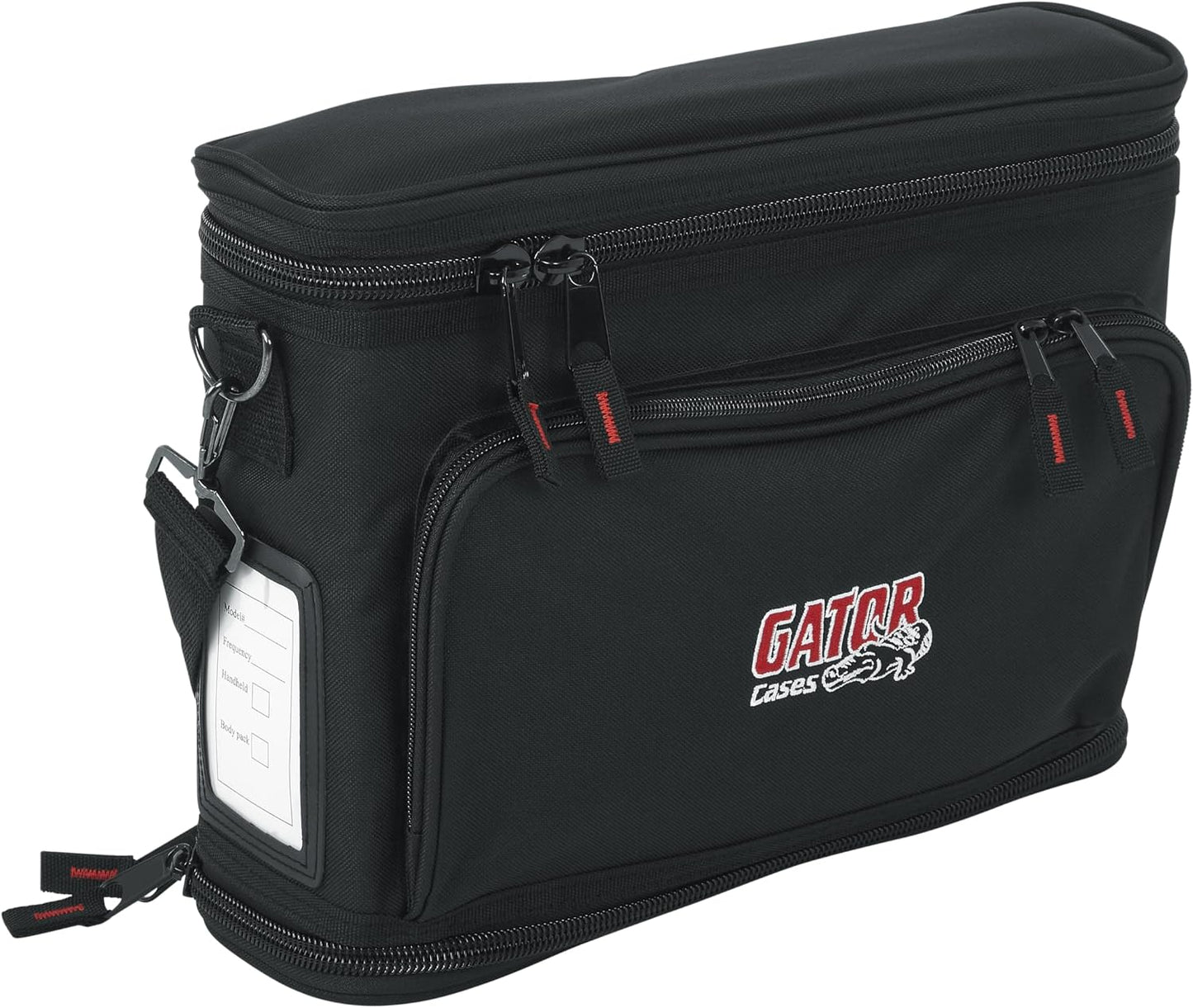 Gator Cases Padded Nylon Carry Bag for Single Wireless Microphone System, Live-in Style Holds Reciever, Body Pack, and Microphone with Antenna Access (GM-1W)