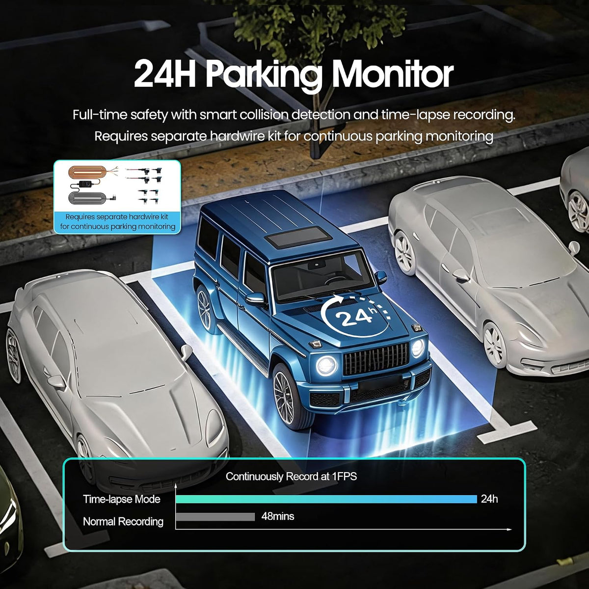 3 Channel 12" Mirror Dash Cam, 4K Front 2.5K Rear and Inside View Camera