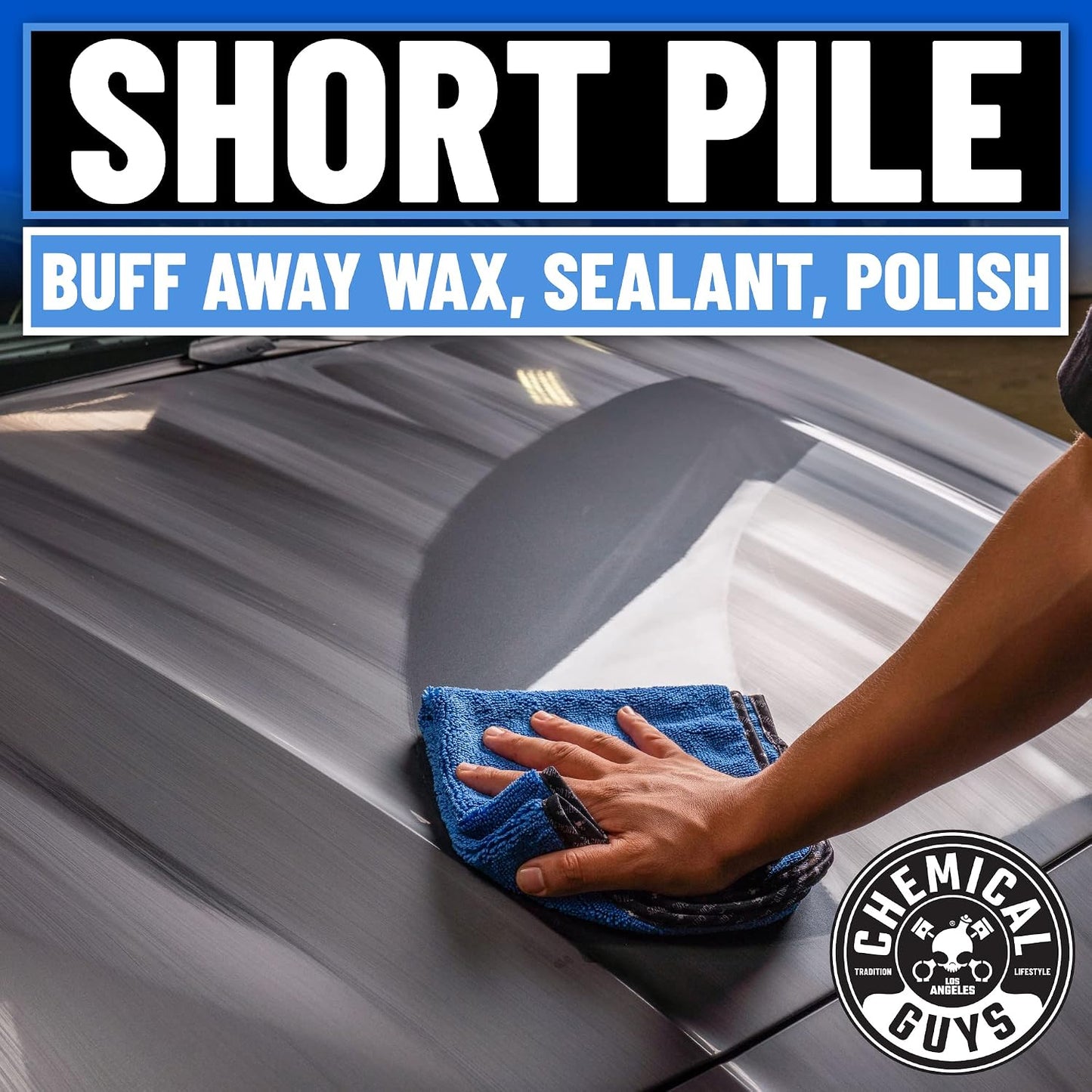 Chemical Guys, Professional Microfiber Towels, 16 x 16 in, Blue, 24 Pack | Ultra-soft, scratch-free towels to buff wax, dry panels and clean glass and interiors, machine washable