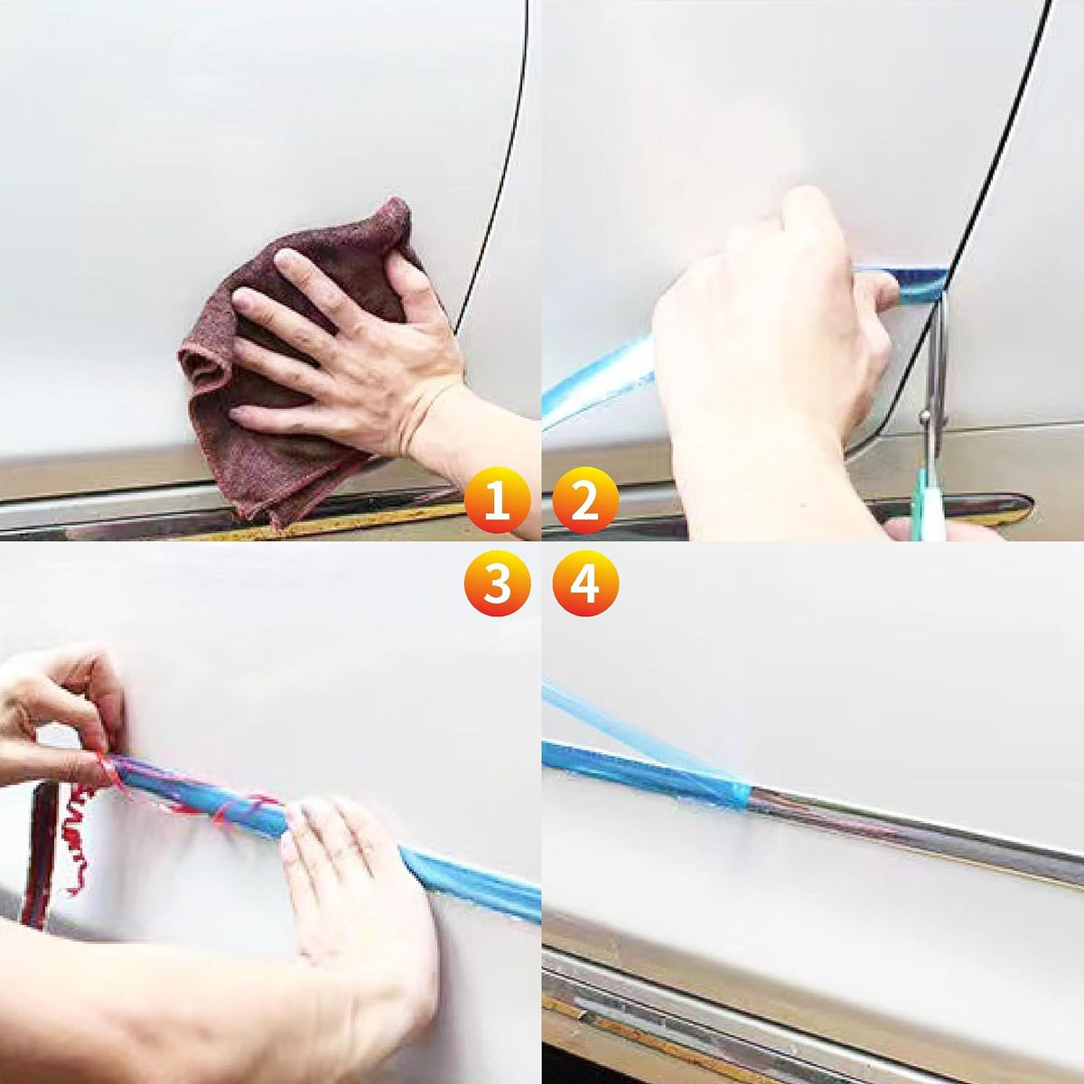 Chrome Silver Car Exterior and Interior Molding Trim Universal Bumper Window Door Body Side and Household Furniture Surfaces Decorative Strip Scratch-Proof (Width: 1 inch (25mm), Length: 8Ft)