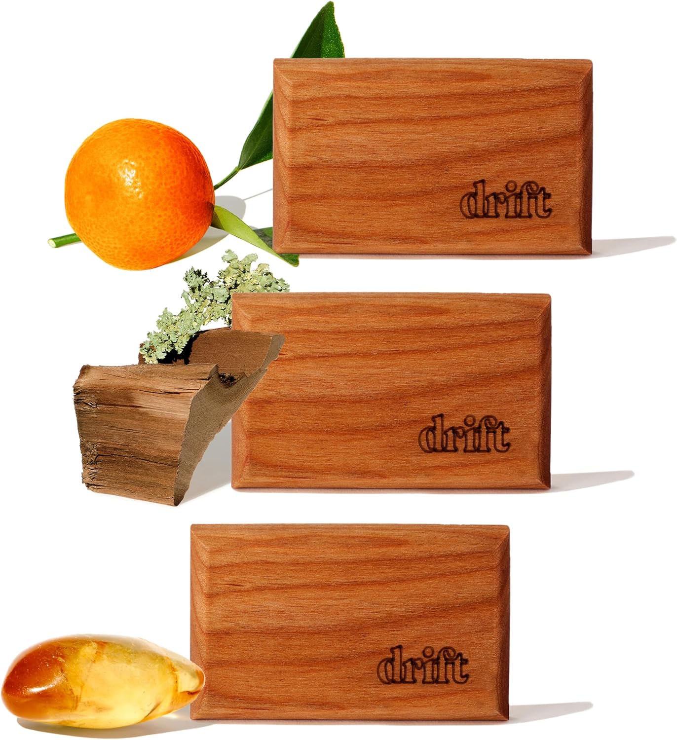 Drift Car Air Freshener - The Original Wood Air Freshener - Car Odor Eliminator - Long Lasting Scent - Metal Clip - Essential Oils - Clean Ingredients - Open Air Scent 3 Pack Refill - NO CLIP INCLUDED