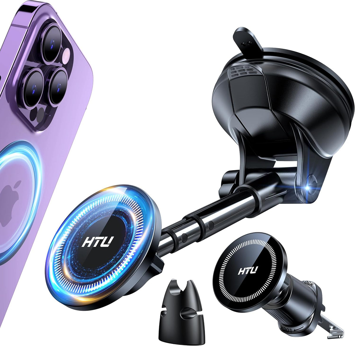 HTU【Military-Grade 80LBS Strongest Suction Upgraded for Magsafe Car Mount