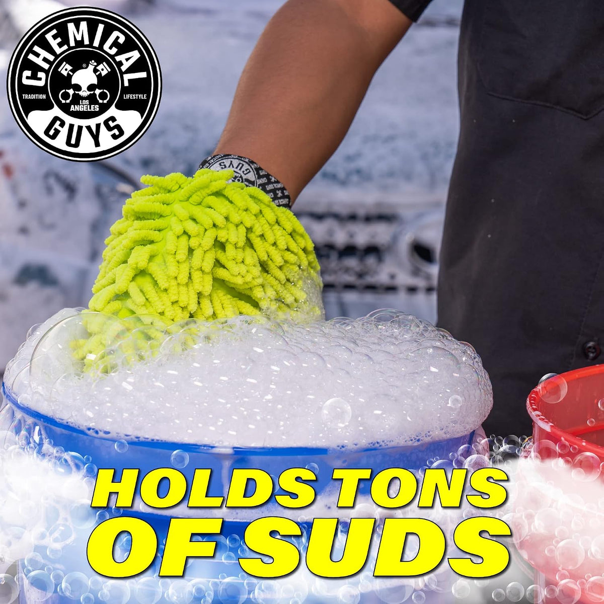 Chemical Guys, Chenille Microfiber Wash Mitt for Cars, Scratch-Free, 2 Pack