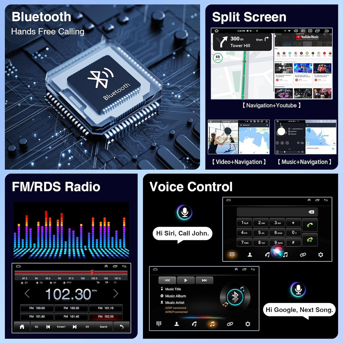 Android 13 Car Stereo Radio Compatible for Ford Transit 2005-2014, for Ford S-Max 2007-2009, 7inch 4G+64G Touch Screen Radio Support GPS Navigation WiFi HiFi Bluetooth FM + AHD Backup Camera