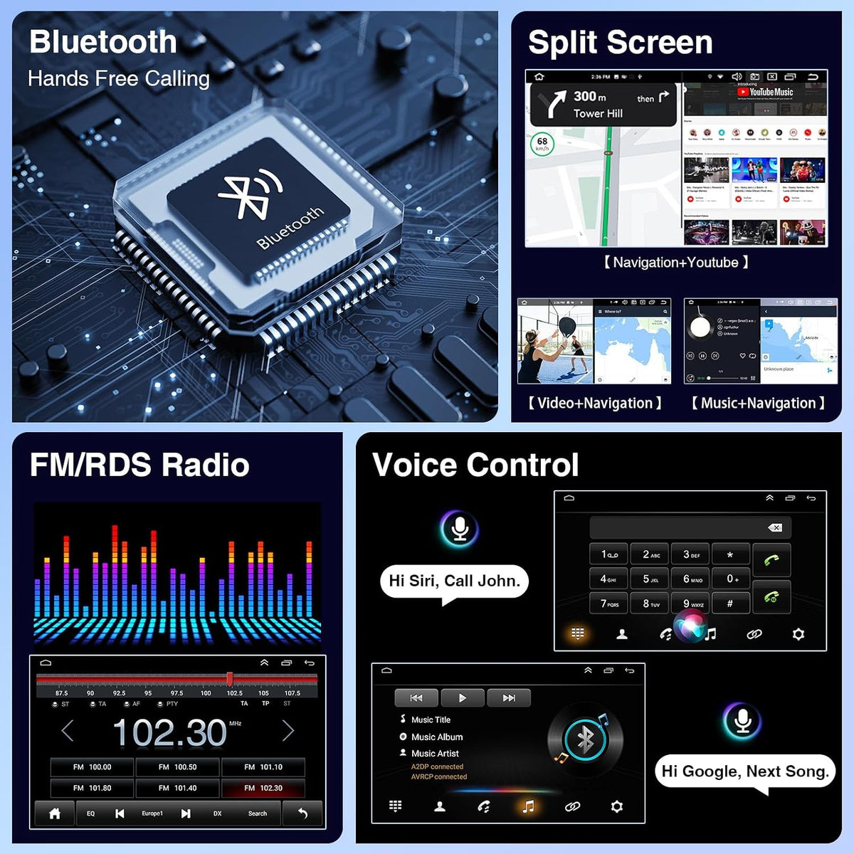 Android 13 Car Stereo Radio Compatible for Ford Mustang 2010-2014, 9Inch Car Stereo HD Touch Screen with GPS FM Radio WiFi HiFi Audio Rear View Camera 4+64GB