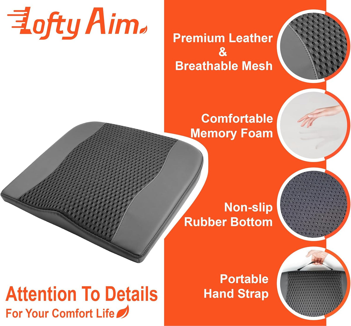 Lofty Aim Car Seat Cushion, Memory Foam Car Seat Cushions for Long Driving