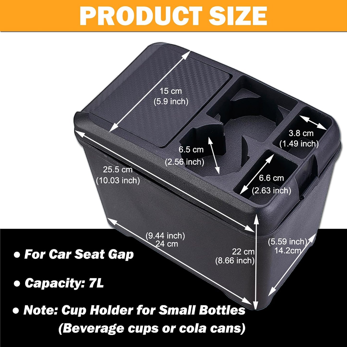 Car Trash Can Bin Waste Container Multi-Function Storage Box Car Cup Holder Car Organizer